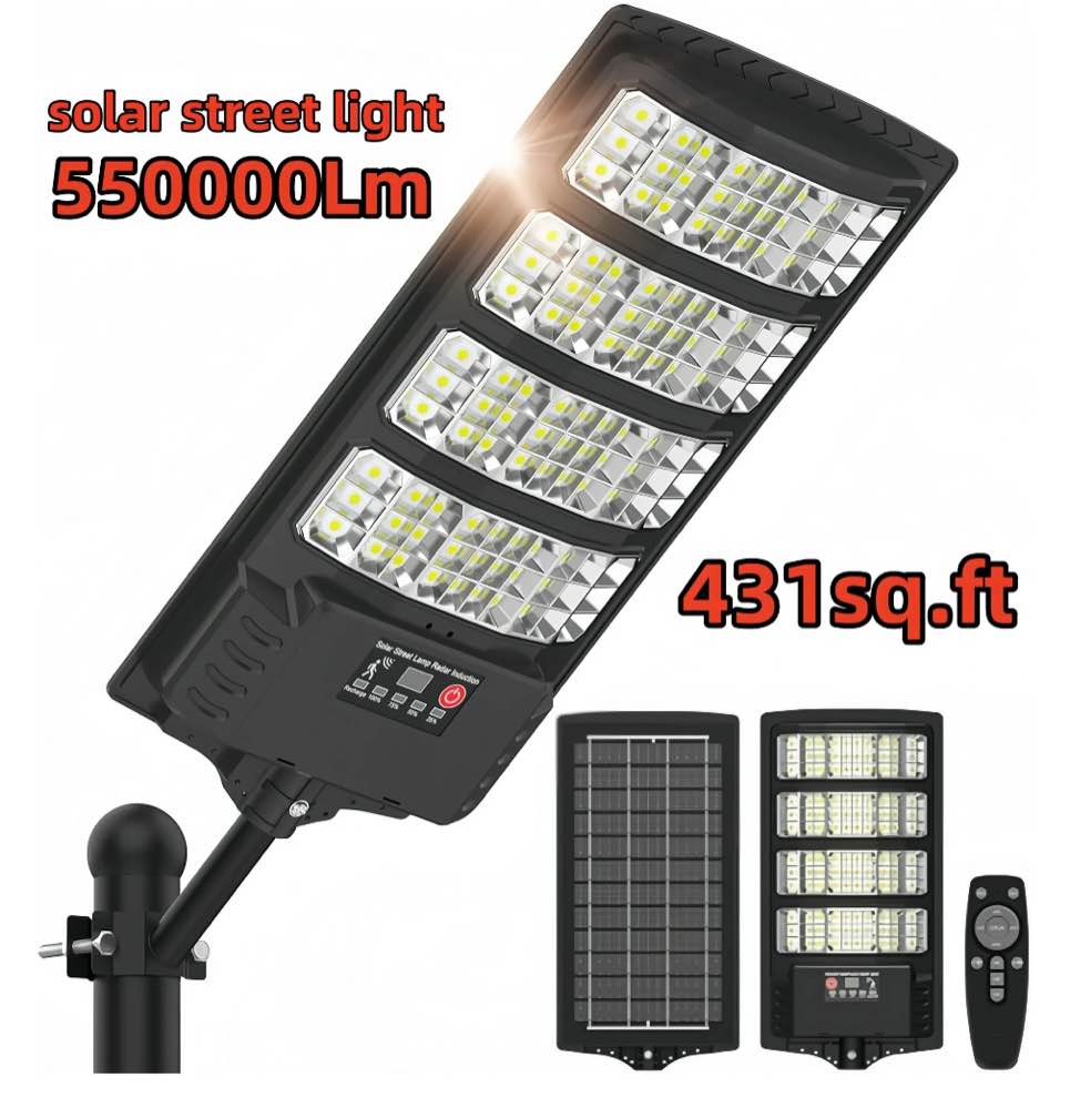 Solar Powered Outdoor Lights Solar Lights Solar Street Lights Pole Barn Commercial Parking Lot Lights Outdoor Dusk to Dawn Solar Security Flood Light Motion Sensor Remote Control Led Lamp