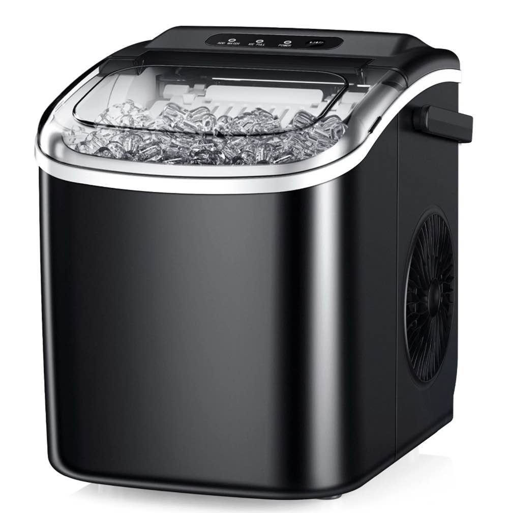 Simzlife 26 lbs/24H Countertop Ice Maker Machine  9 Bullet-Shaped Ice in 6 Min  Auto-Cleaning