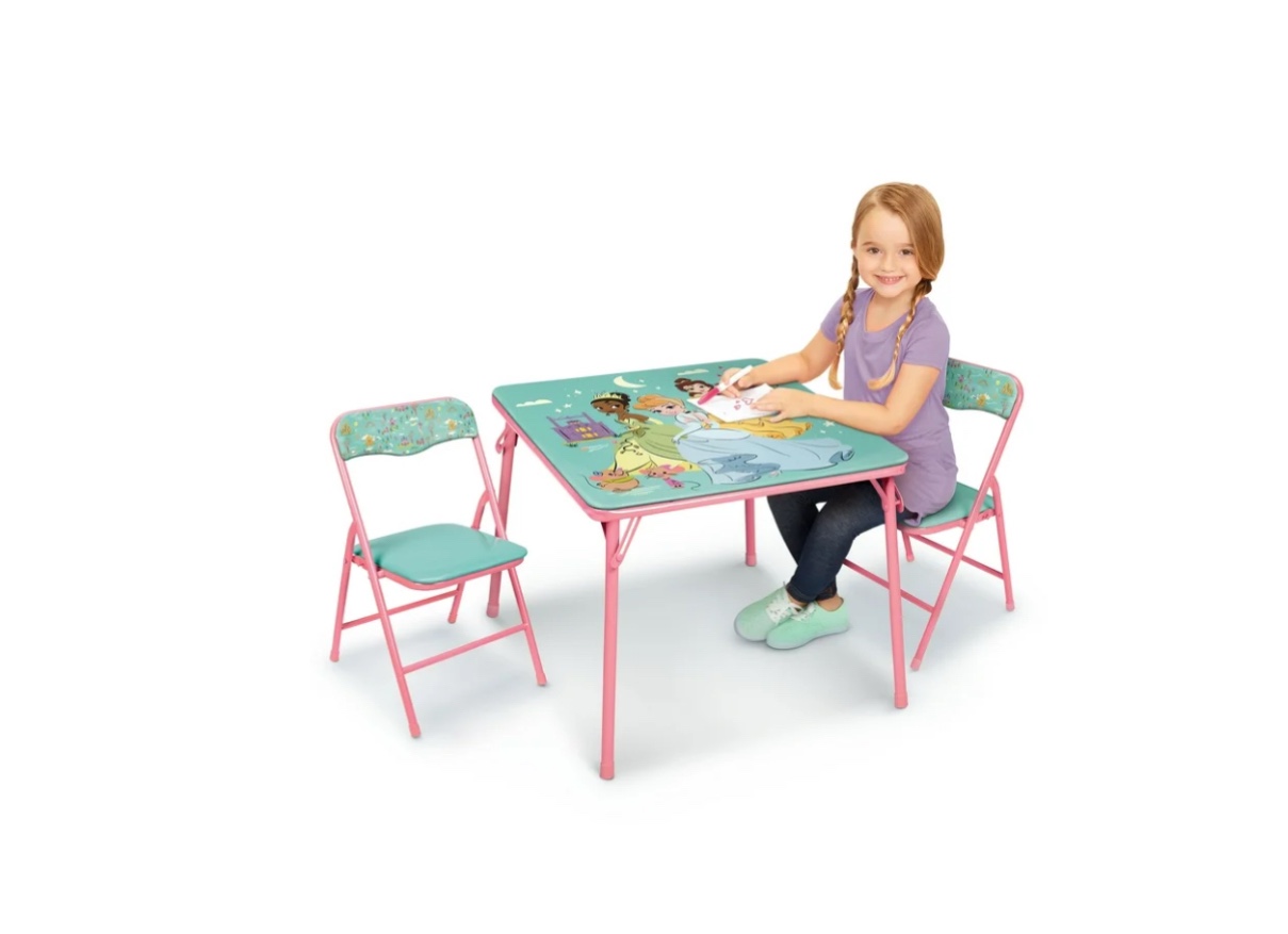 disney frozen kids 3-piece activity table and chair set, purple