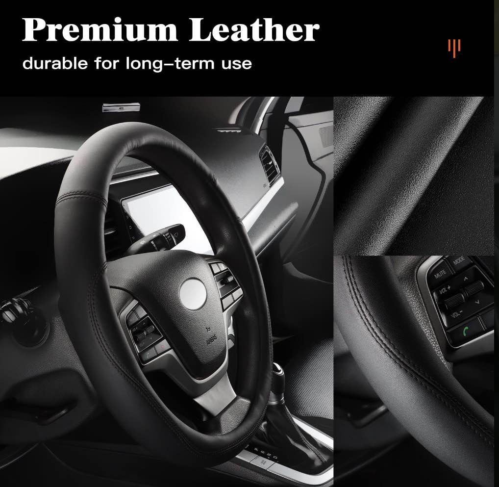Condition photo showing Good Condition for HOTOR Car Steering Wheel Cover for Women - Universal Car Accessories Fit for 14.5”-15” Steering Wheels