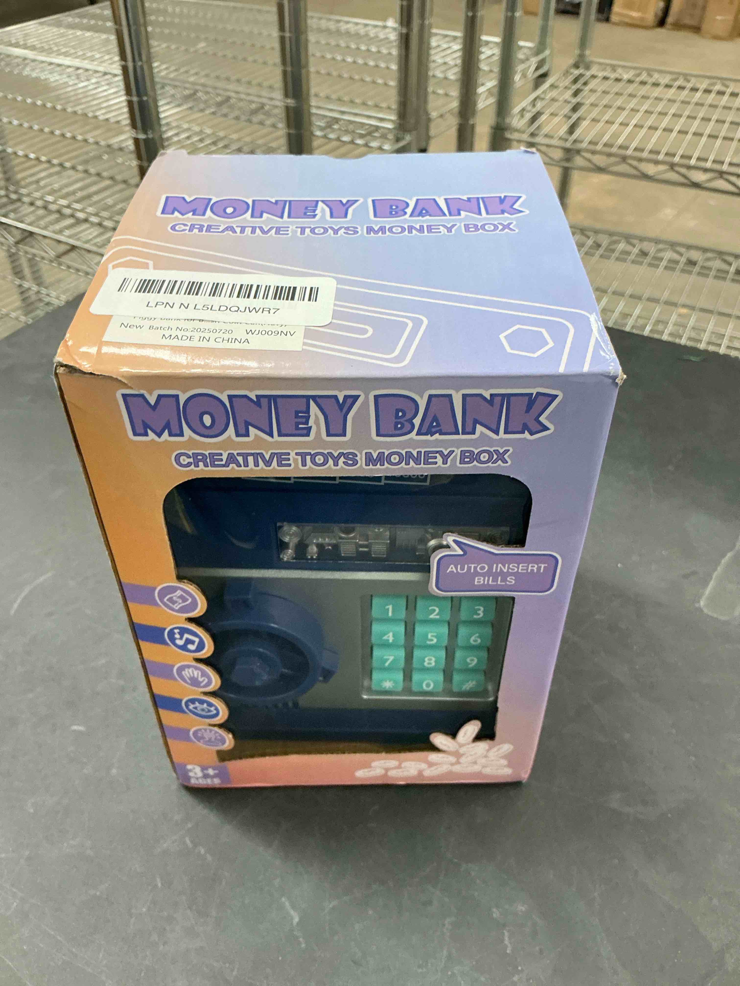 Condition photo showing Good Condition for Refasy Piggy Bank Cash Coin Can ATM Bank Electronic Coin Money Bank for Kids Age 3-12, Money Savings Box Mini ATM Coin Bank Toys Gifts for 3 4 5 6 7 8 9 10 11 12 Year Old Boys Girls Navy