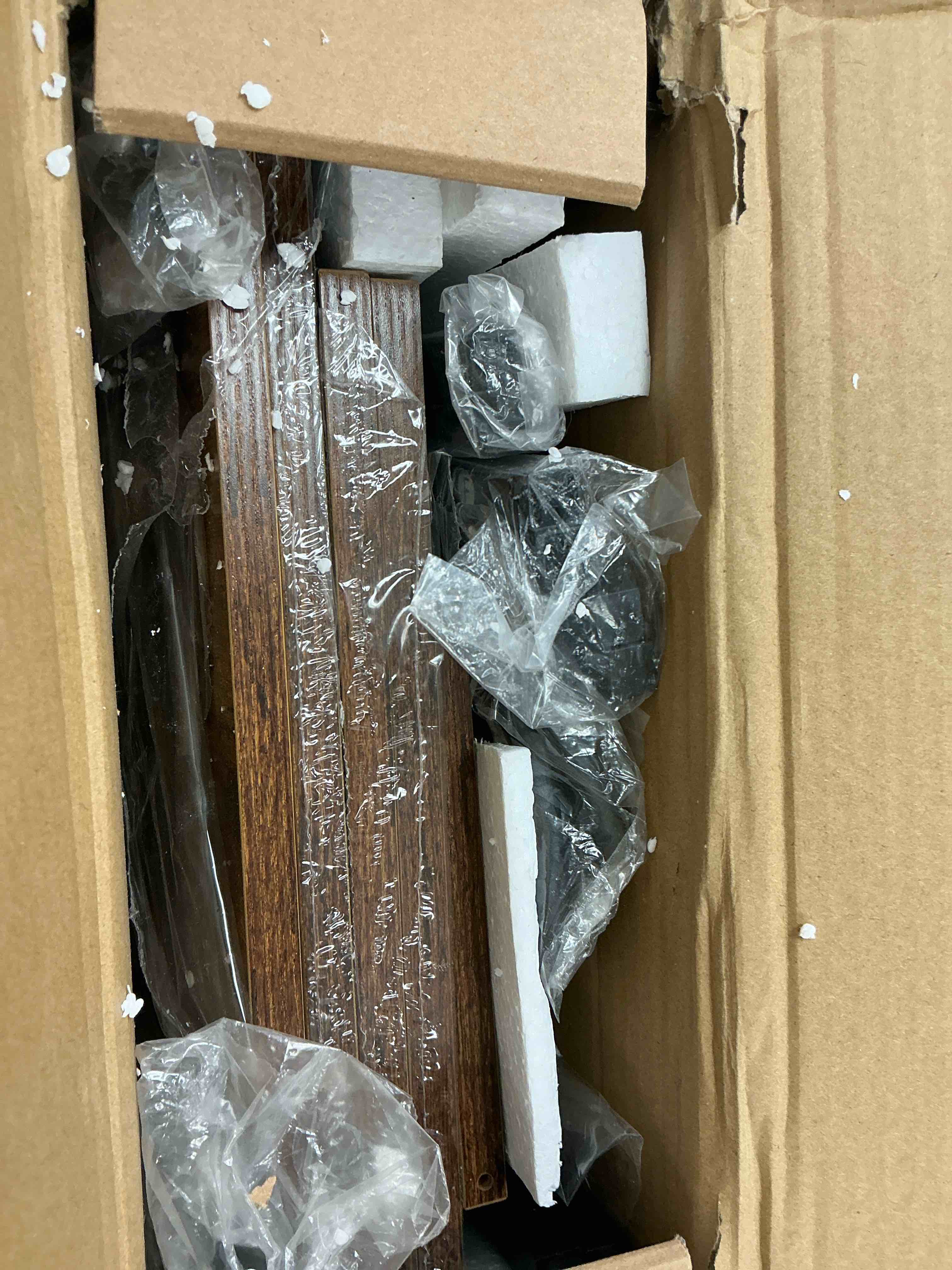 Condition photo showing Good Condition for Record Player Stand with Vinyl Storage - 6-Tier Turntable Table with Adjustable Feet, Metal & Wood Cabinet - Console Organizer Display Shelf for Living Room, Apartment Brown-B