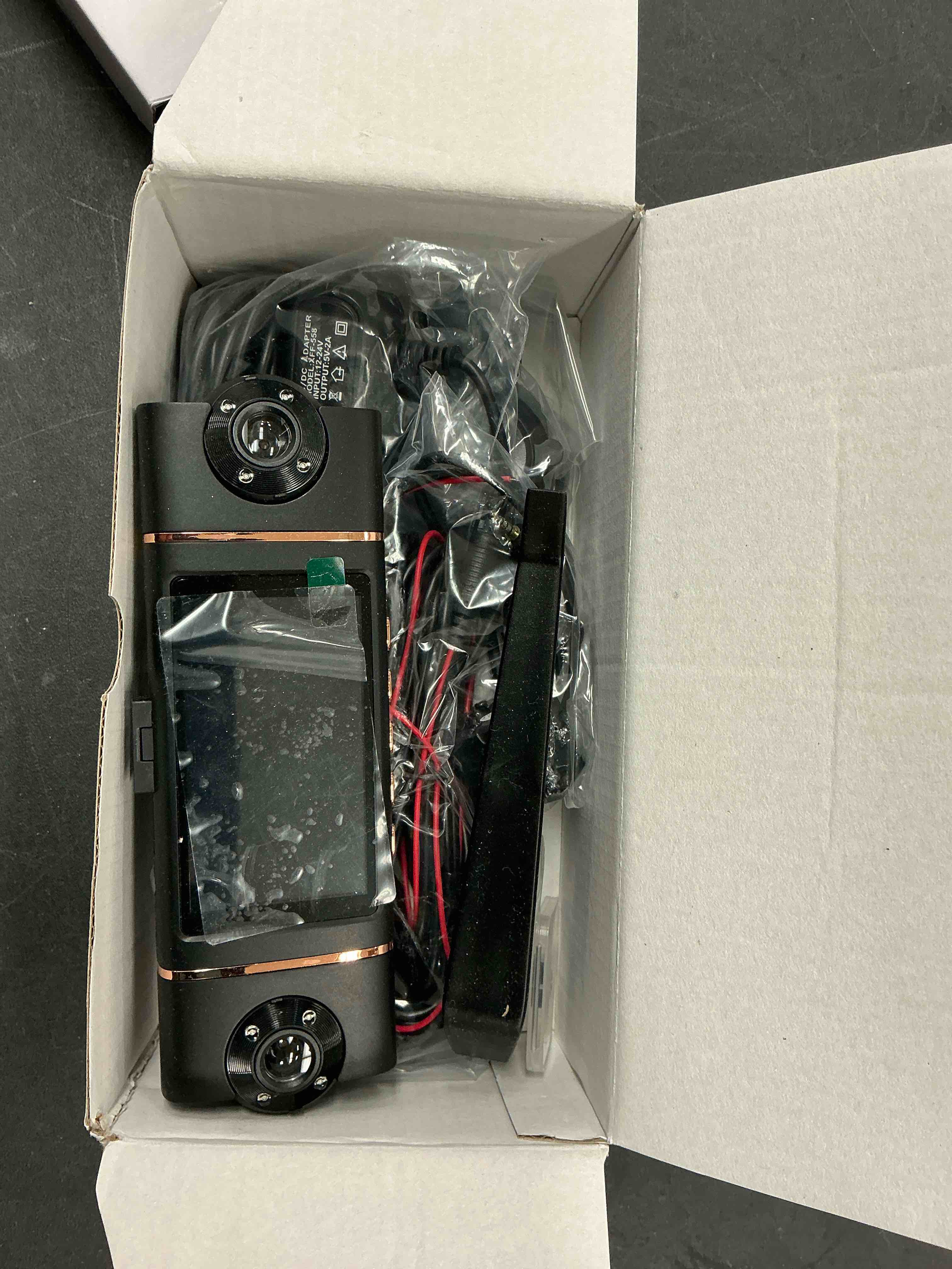 Condition photo showing New/Like New for 4 Channel 360° Dash Cam Front Rear Inside & Left Right, 4K+1080P*3 FHD Car Camera, 5GHz WiFi & App Control, 8 IR Lamps Night Vision, 24H Parking Mode, G-Sensor, Loop Recording, Includes 64GB SD Card