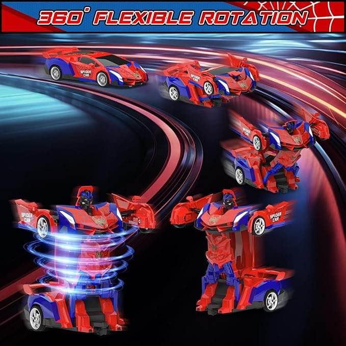 Condition photo showing As Is for BLUEJAY Transform Rc Cars for Boys 4-7 8-12, 2.4Ghz Remote Control Car 1:18 Scale Transforming Robot, One-Button Deformation 360° Rotation Car Toy Gifts for Boys 3-5