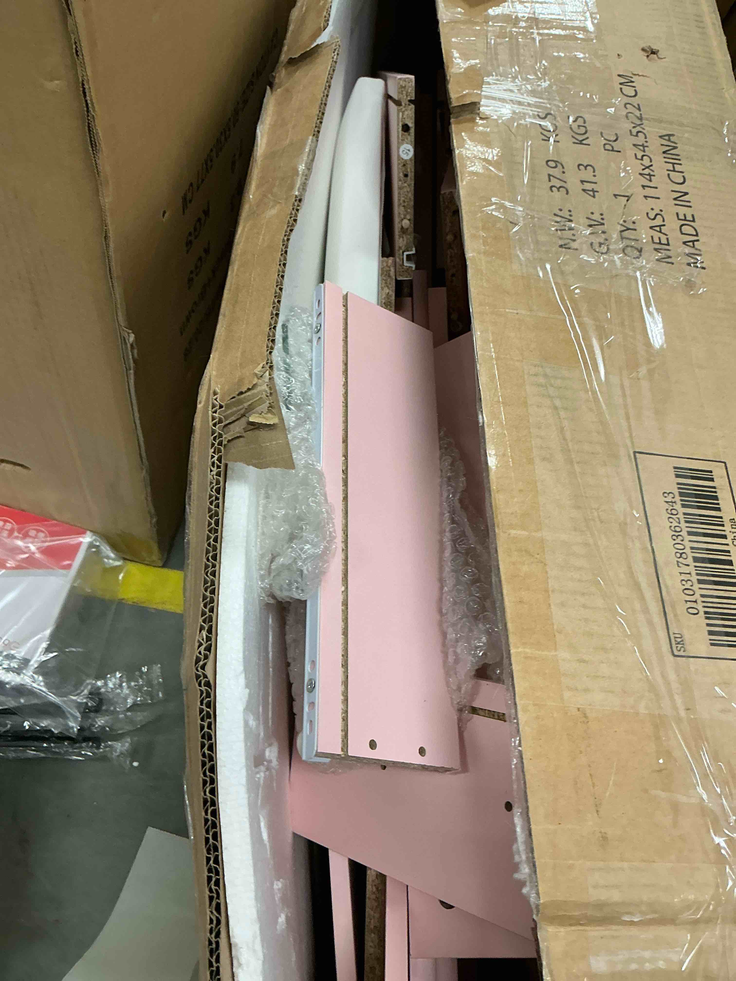 Condition photo showing Good Condition for Ktaxon Makeup Vanity Table for Small Spaces, Vanity Table Set with Charging Station and Sliding Mirror, Bedroom Makeup Table, Pink