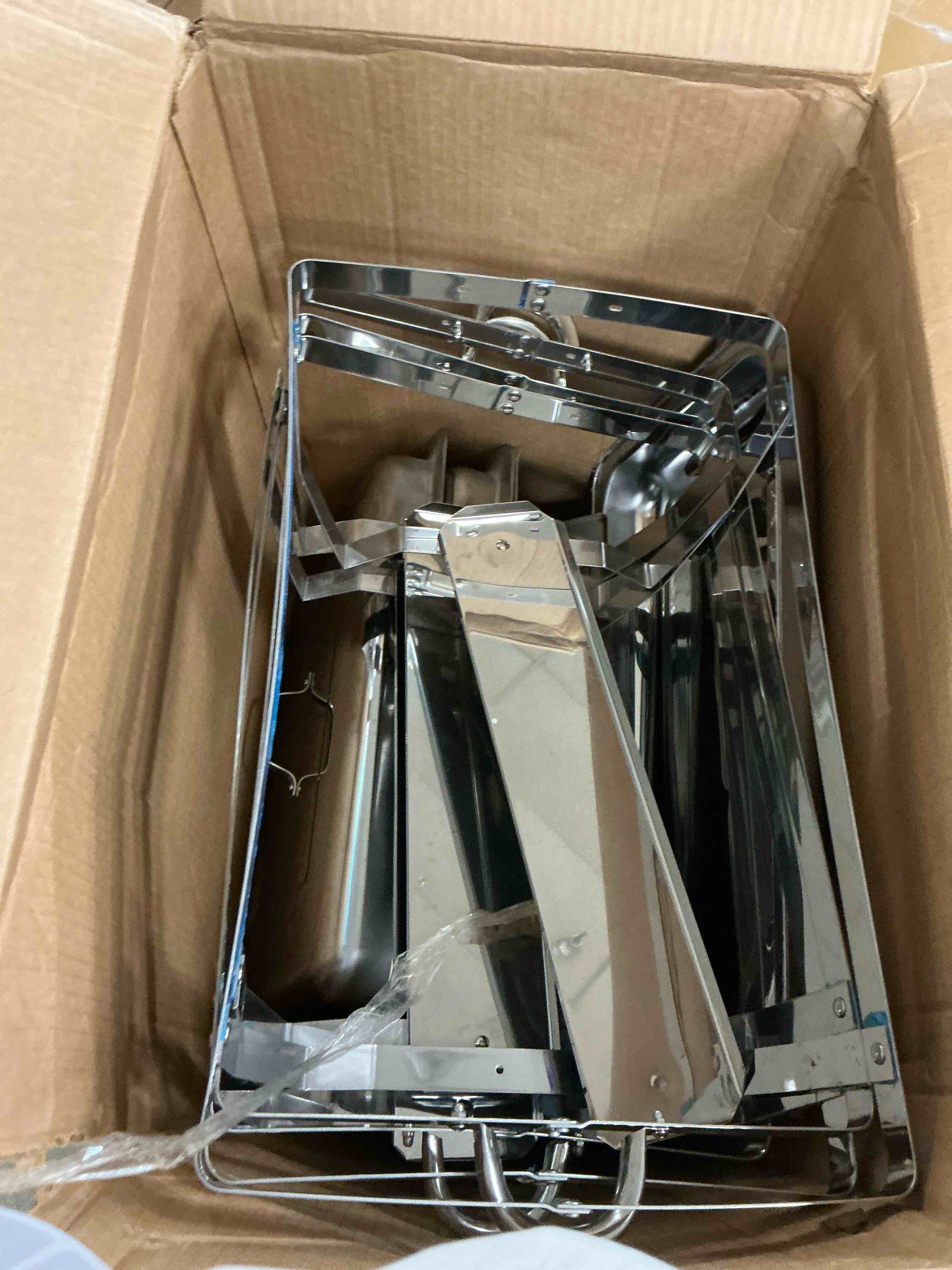 Condition photo showing As Is for Chafing Dish Buffet Set 4 Pack: TINANA 8QT Stainless Steel Chafing Dishes for Buffet, Chafers and Buffet Warmers Sets for Parties, Events, Wedding, Camping, Dinner