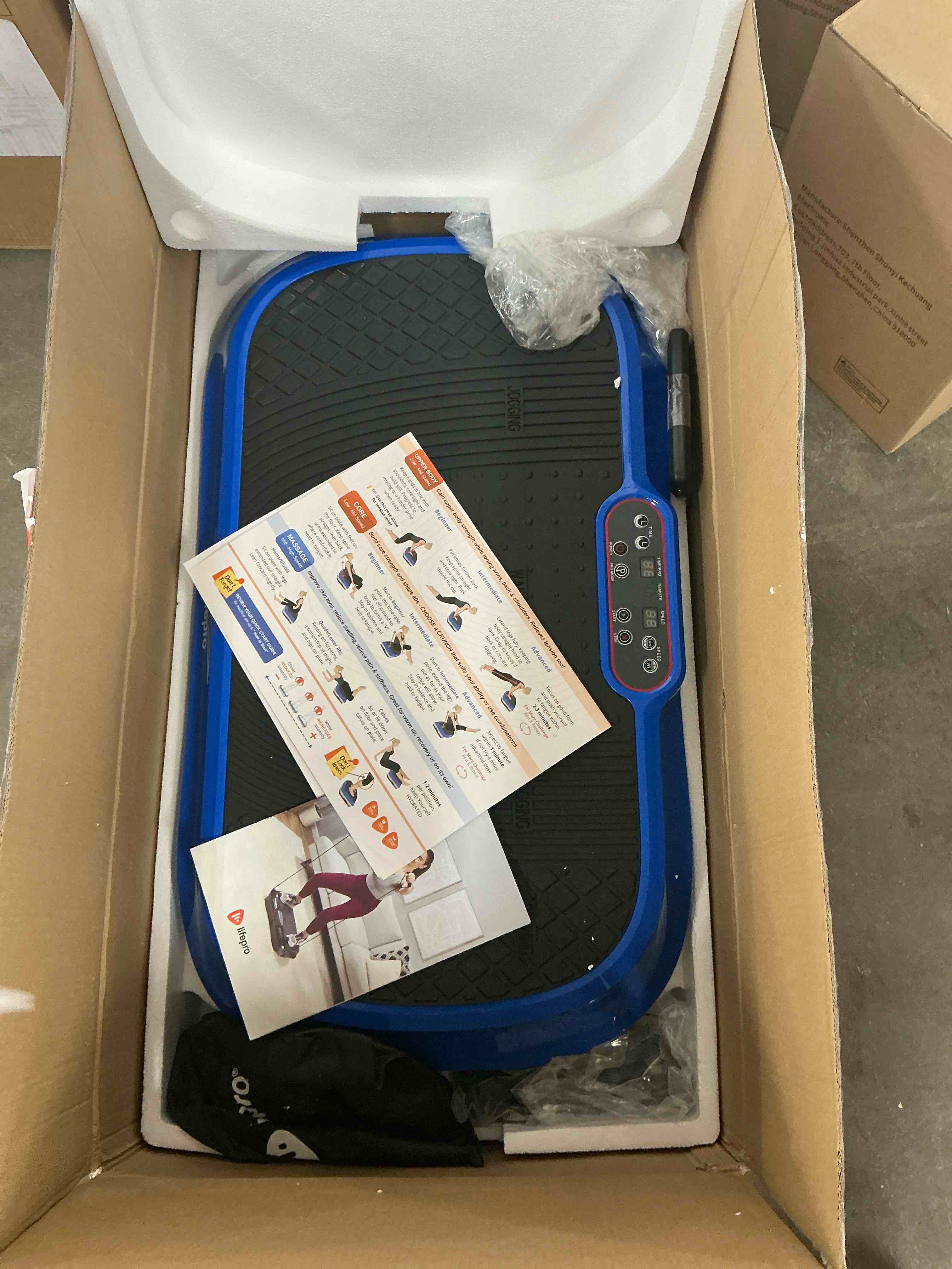 Condition photo showing Good Condition for Lifepro Waver Vibration Plate Exercise Machine for Lymphatic Drainage, Muscle Activation, Full-Body Workout Vibrating Platform with Loop Bands, Fitness Equipment for Strength Toning & Fat Loss Blue