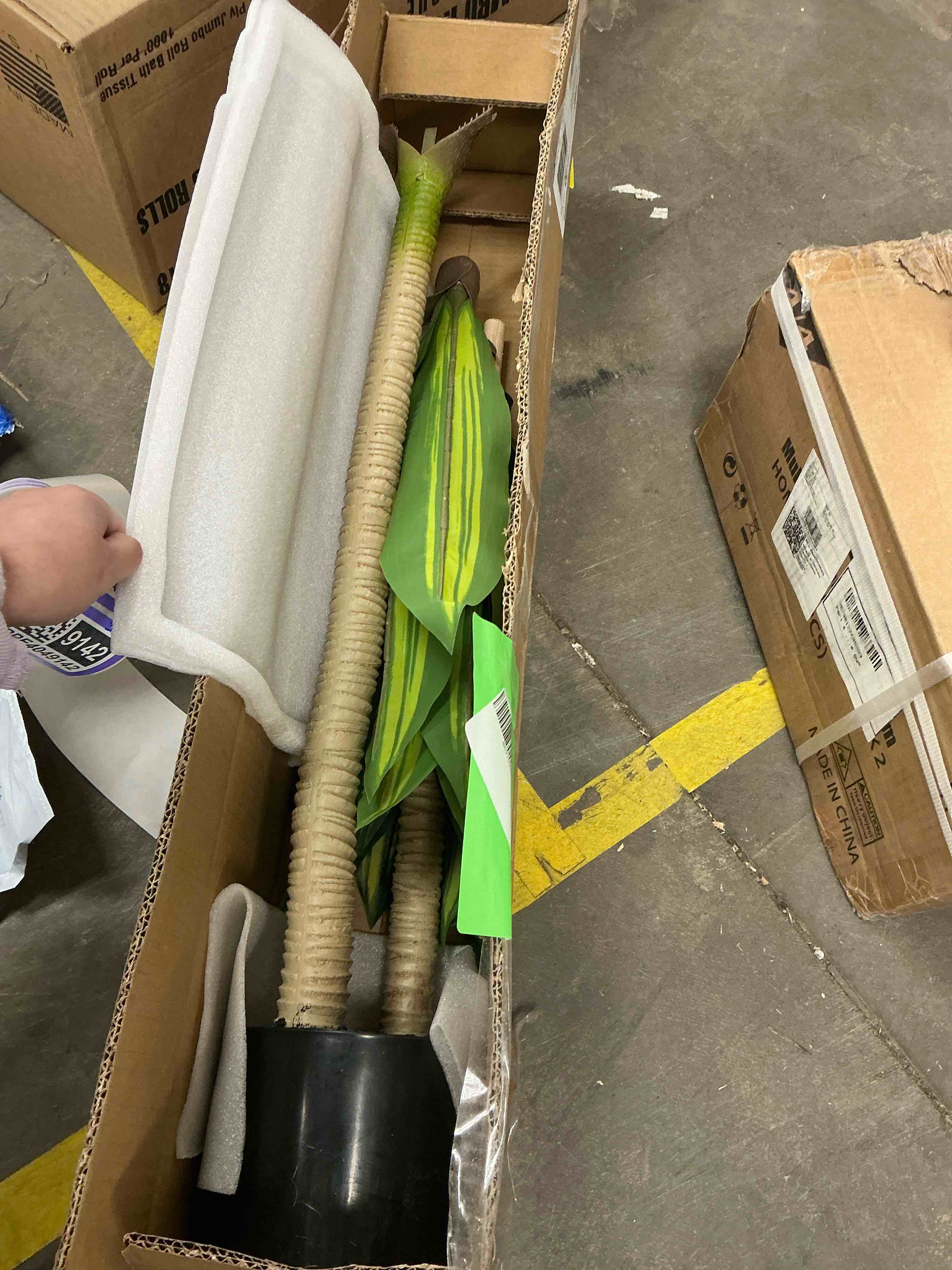 Condition photo showing Good Condition for Artificial Plants, 5ft Fake Dracaena Tree in Black Plastic Pot, Faux Plants Indoor Outdoor Decor, Silk Plants for Home Decor Office Porch Patio Perfect Housewarming Gift