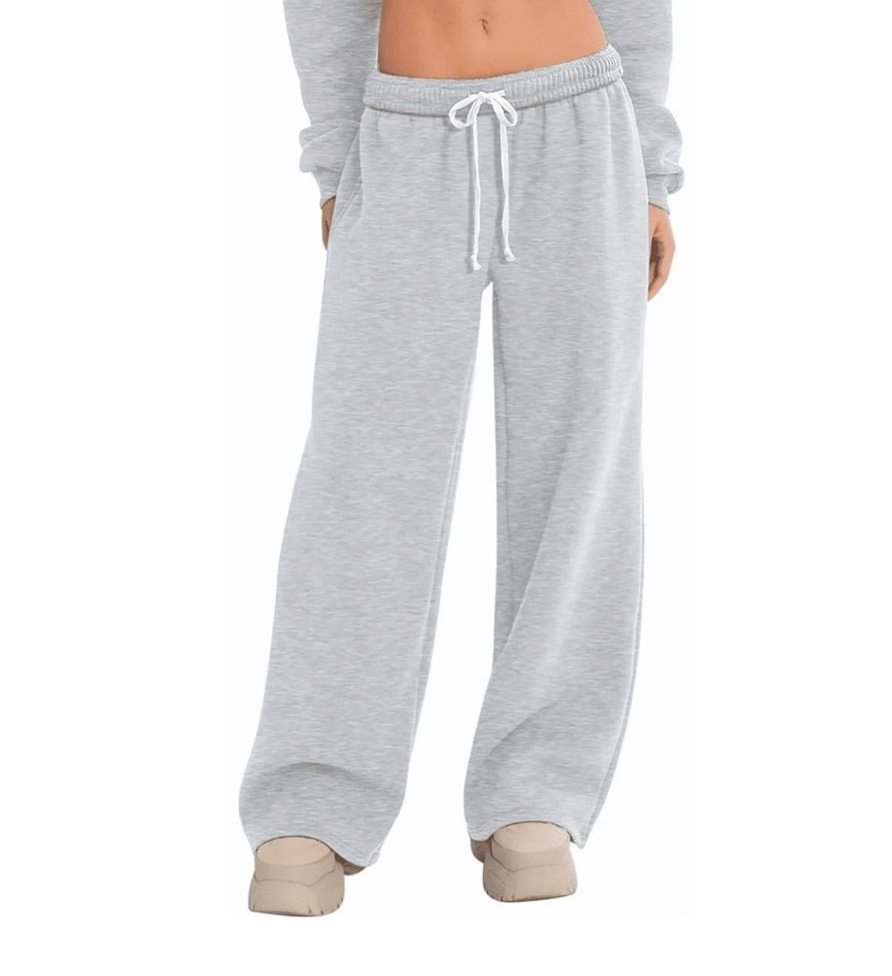 WQD Women's Sweatpants Wide Leg Lounge Joggers with Drawstring Comfy Loose Fit Casual Workout Athletic Yoga Pants with Pockets Size XXL