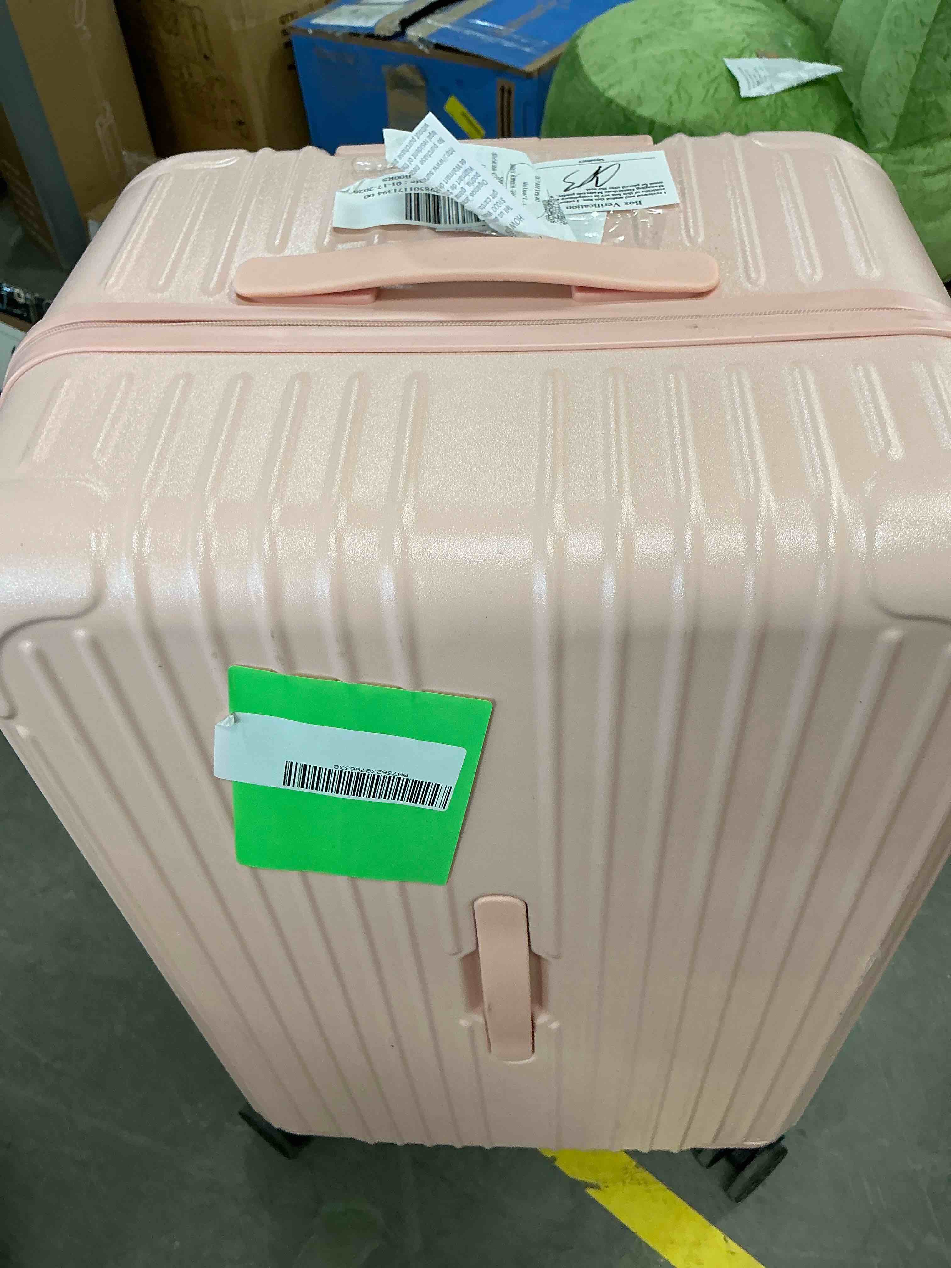 Condition photo showing Good Condition for 28  Checked Luggage with USB Port and Cup Holder PC+ABS Hardside Suitcases with Spinner Double Wheels Pink