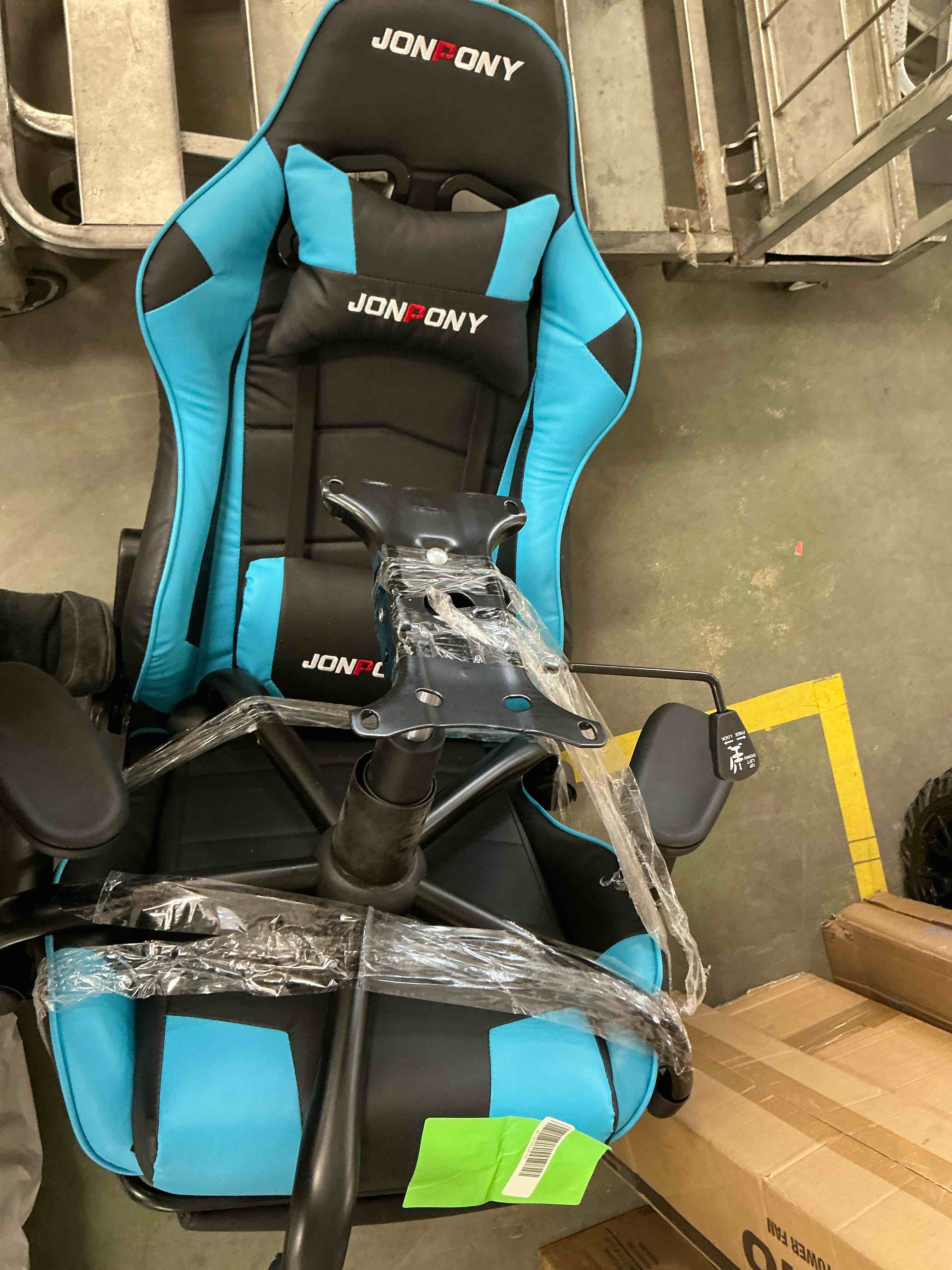 Condition photo showing Good Condition for JONPONY Big and Tall 500LBS Gaming Chair, Ergonomic Design, Gamer Chair PU Leather with Footrest and Lumbar Support, High Back Office Chair Support 8 Hours Long Sitting,Blue Computer Chair,Blue