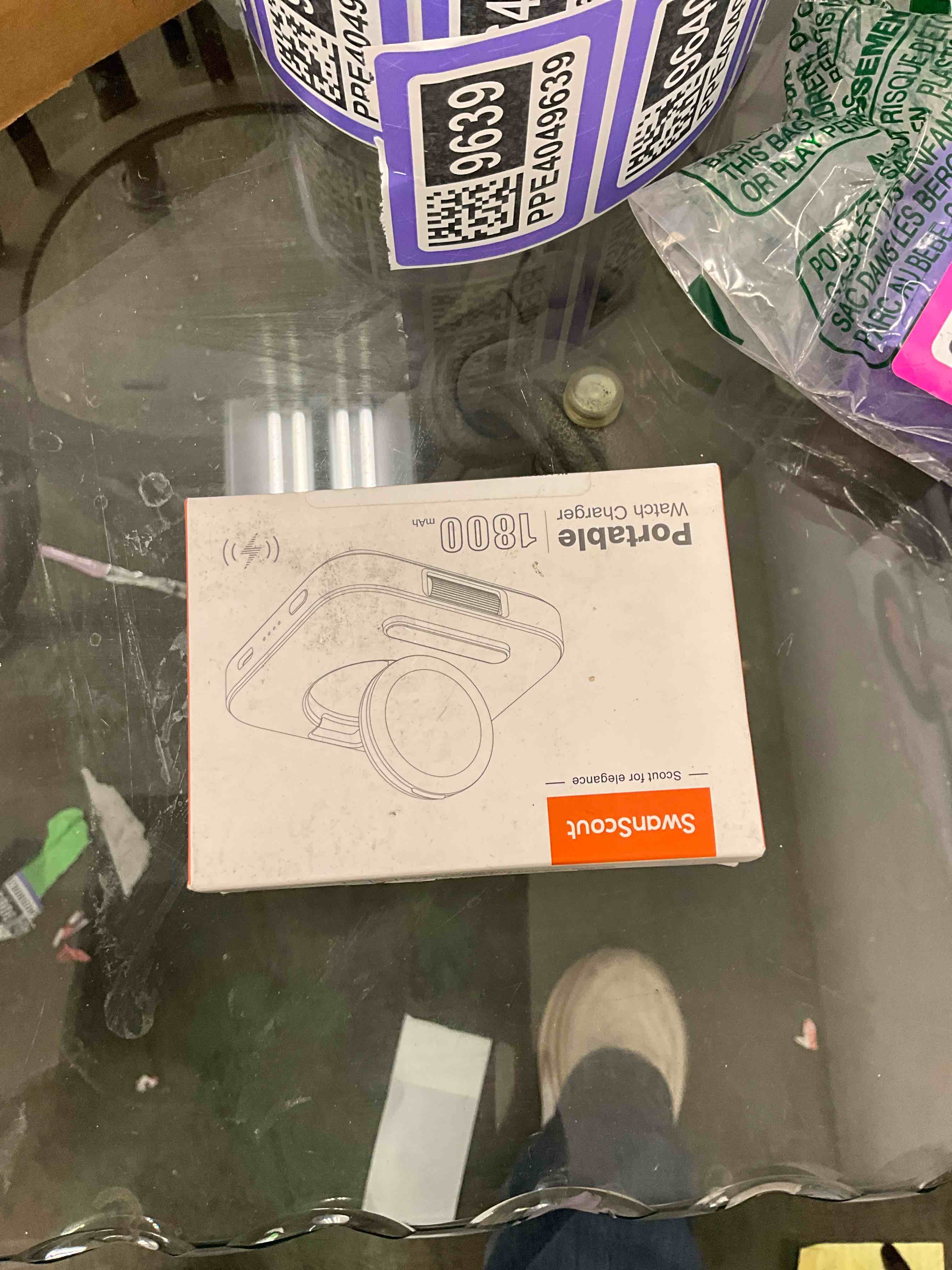 Condition photo showing Good Condition for Portable Charger for Charging Samsung Watch, SwanScout 303S, 1800mAh Wireless Charger for Galaxy Watch 8 Classic/8/7/Ultra/6/6 Classic/5/5 Pro/4/4 Classic/3/Active 2/Active, for Travel Black