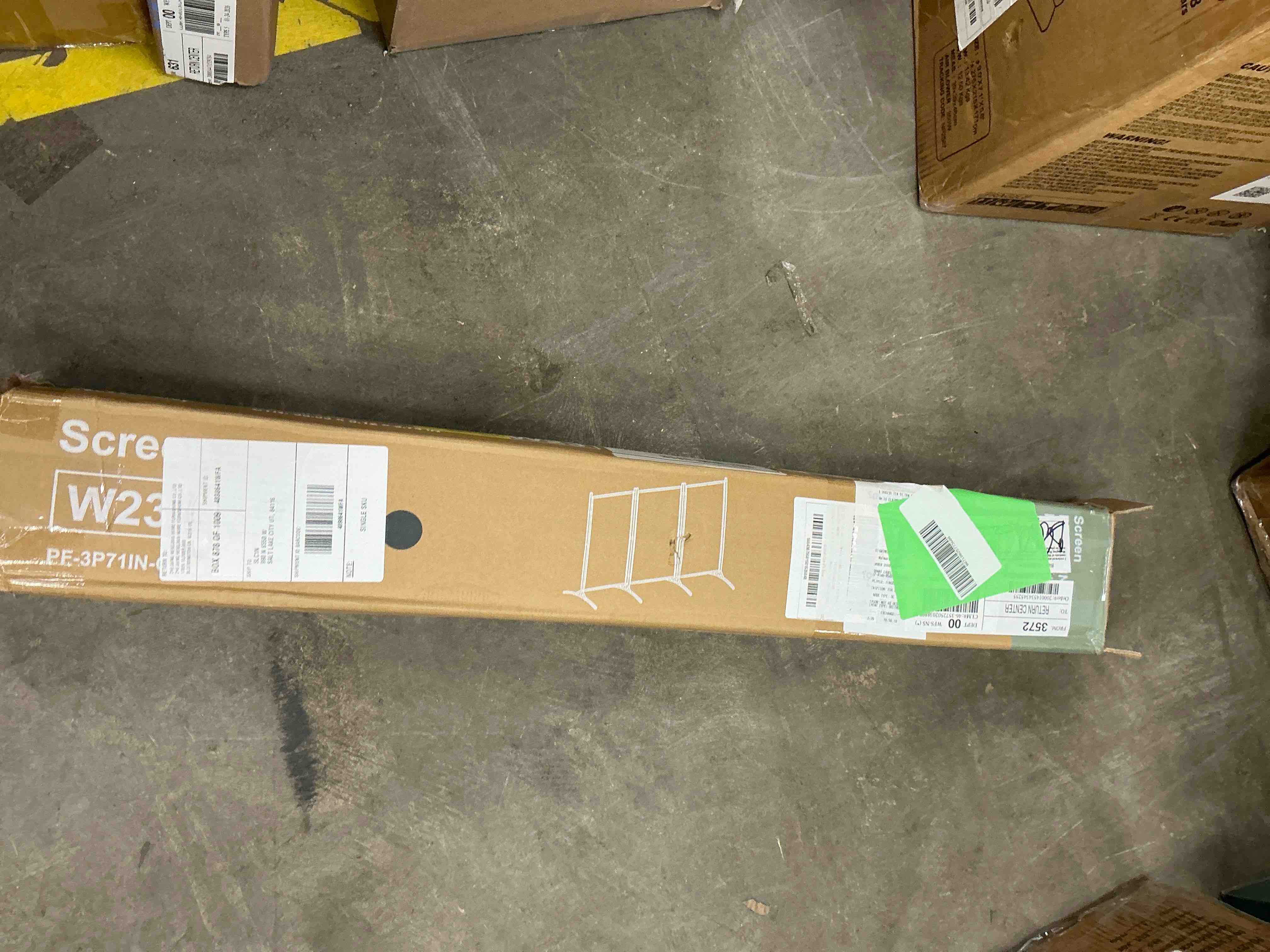 Condition photo showing New/Like New for EDX 3 Panel Partition Room Divider  6 Ft Tall Folding Privacy Screen with Steel Frame  Freestanding  Easy Move & Storage  For Home  Office  Bedroom  Grey