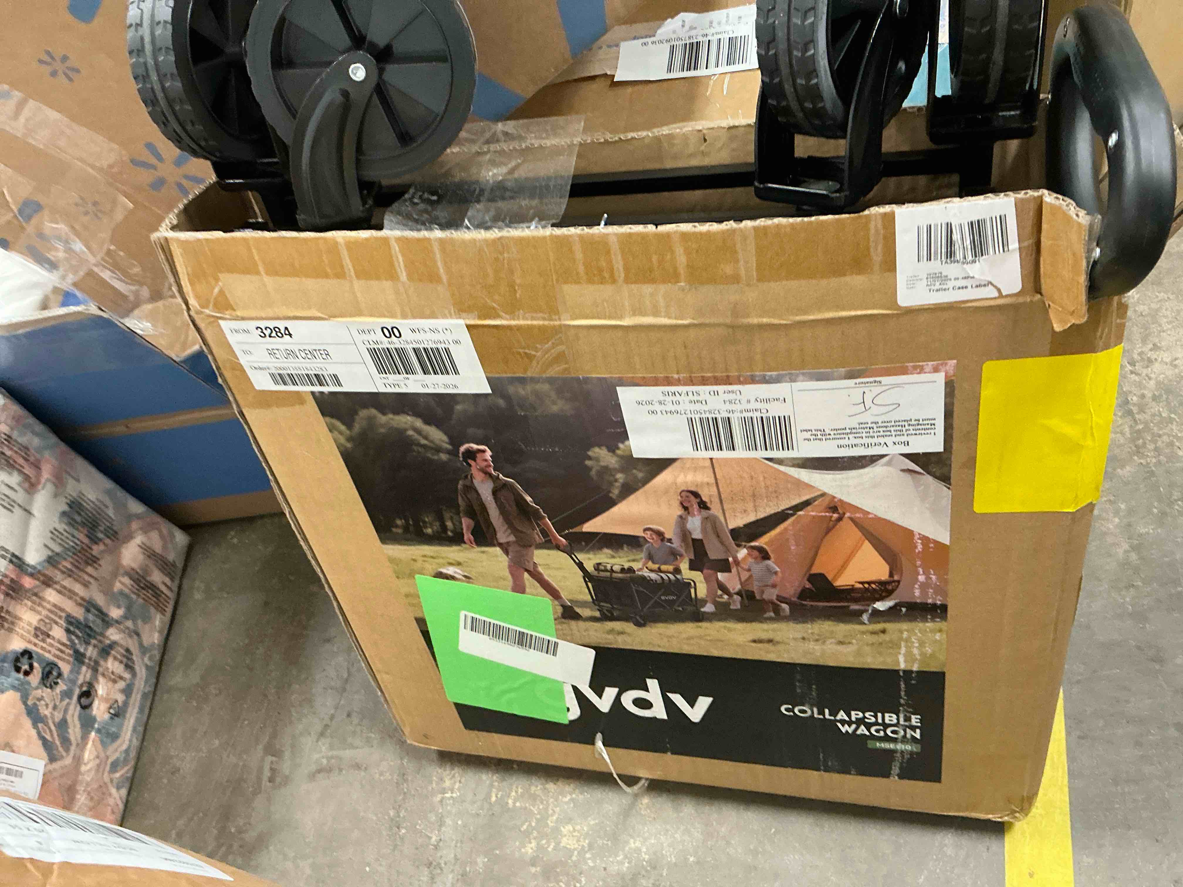 Condition photo showing Good Condition for GVDV Collapsible Wagon Cart, Portable Utility Wagon for Camping, Beach, Picnic, Shopping, Sports, and Grocery Transport, Black