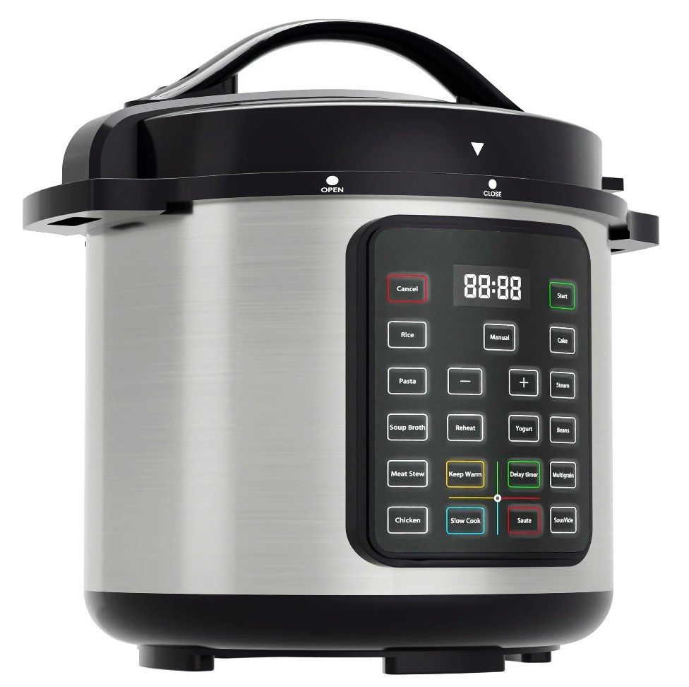 EDX Instant Cooker 8 Quart 7-in-1 Electric Pressure Cooker Multi-Function Features & Stainless Steel Pot