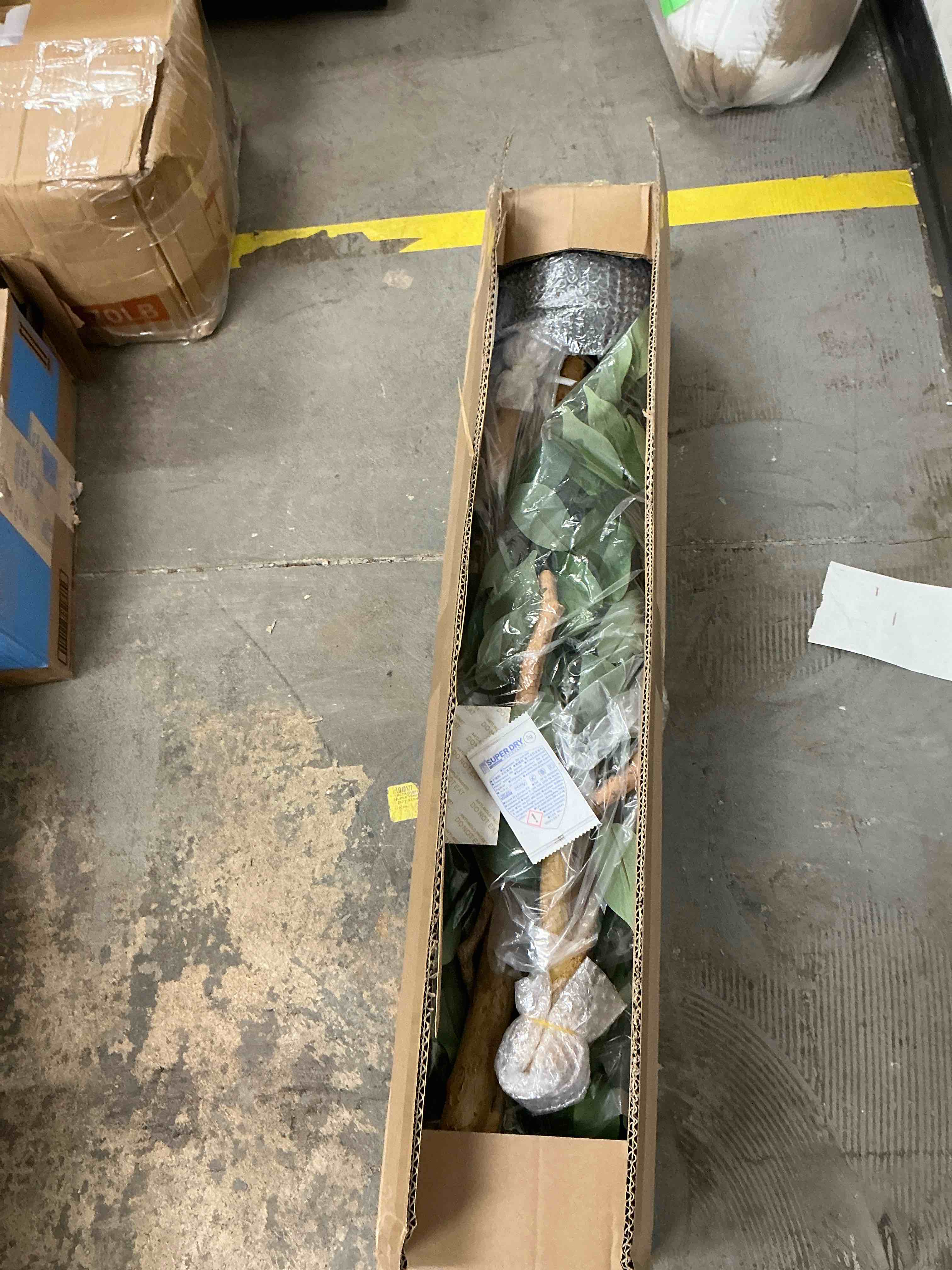 Condition photo showing New/Like New for DR.Planzen 5 feet Artificial Ficus Tree, Tall Lifelike Greenery with Natural Wood Trunk for Living Room, office floor and corner decor