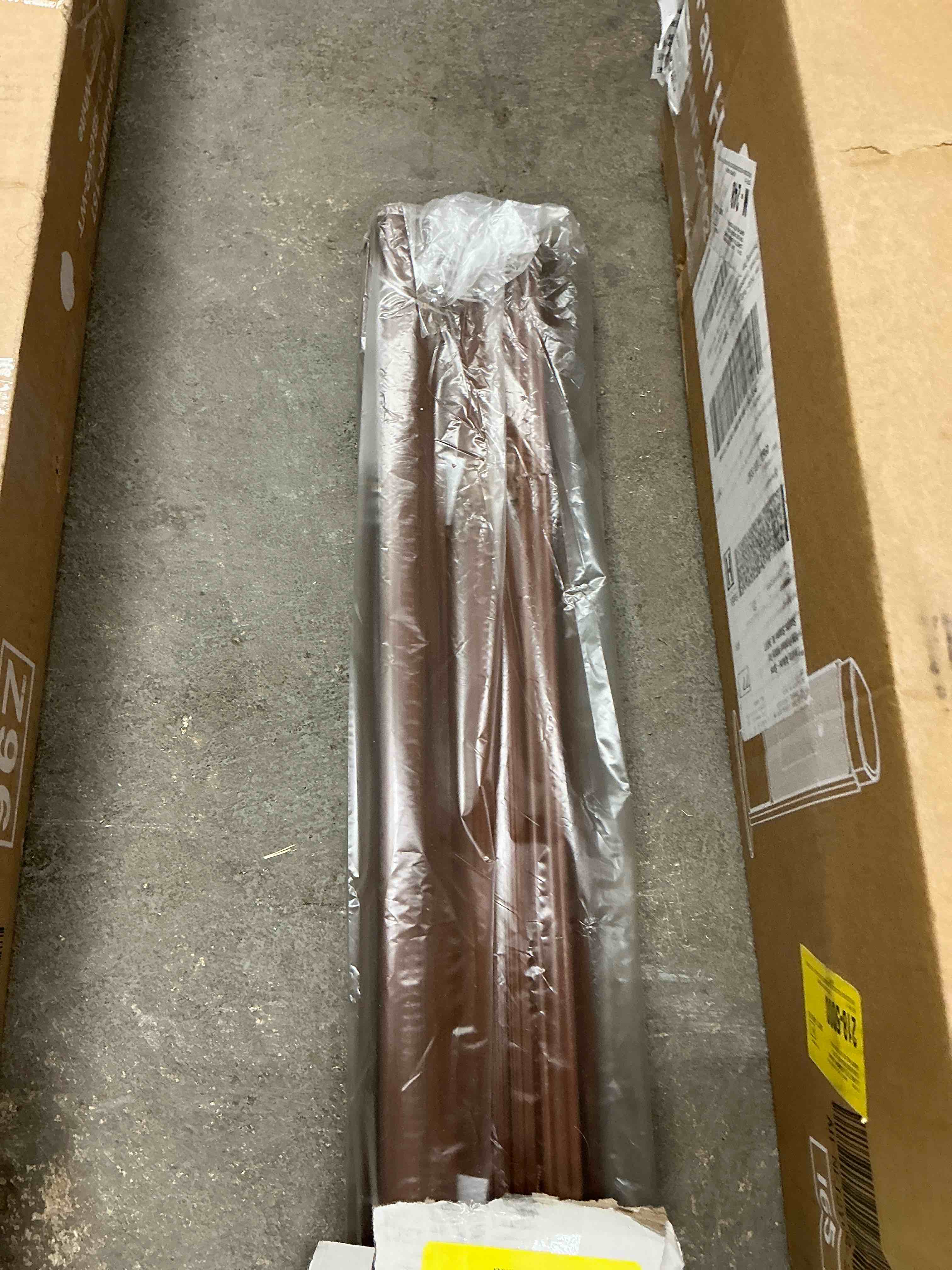 Condition photo showing New/Like New for Achim 1  GII Deluxe Sundown Indoor Cordless Mahogany Vinyl Room Darkening Window Mini Blind  34  W x 64  L