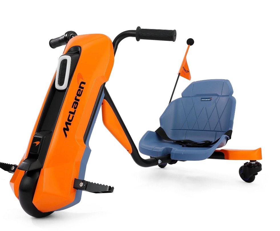 Condition photo showing New/Like New for McLaren Licensed 24V Ride on Toys,Drift Kart for Kids, 6.5 MPH Max,360° Spin Electric Go Kart for Kids, 3 Adjustable Seat, Music, Bluetooth,Orange