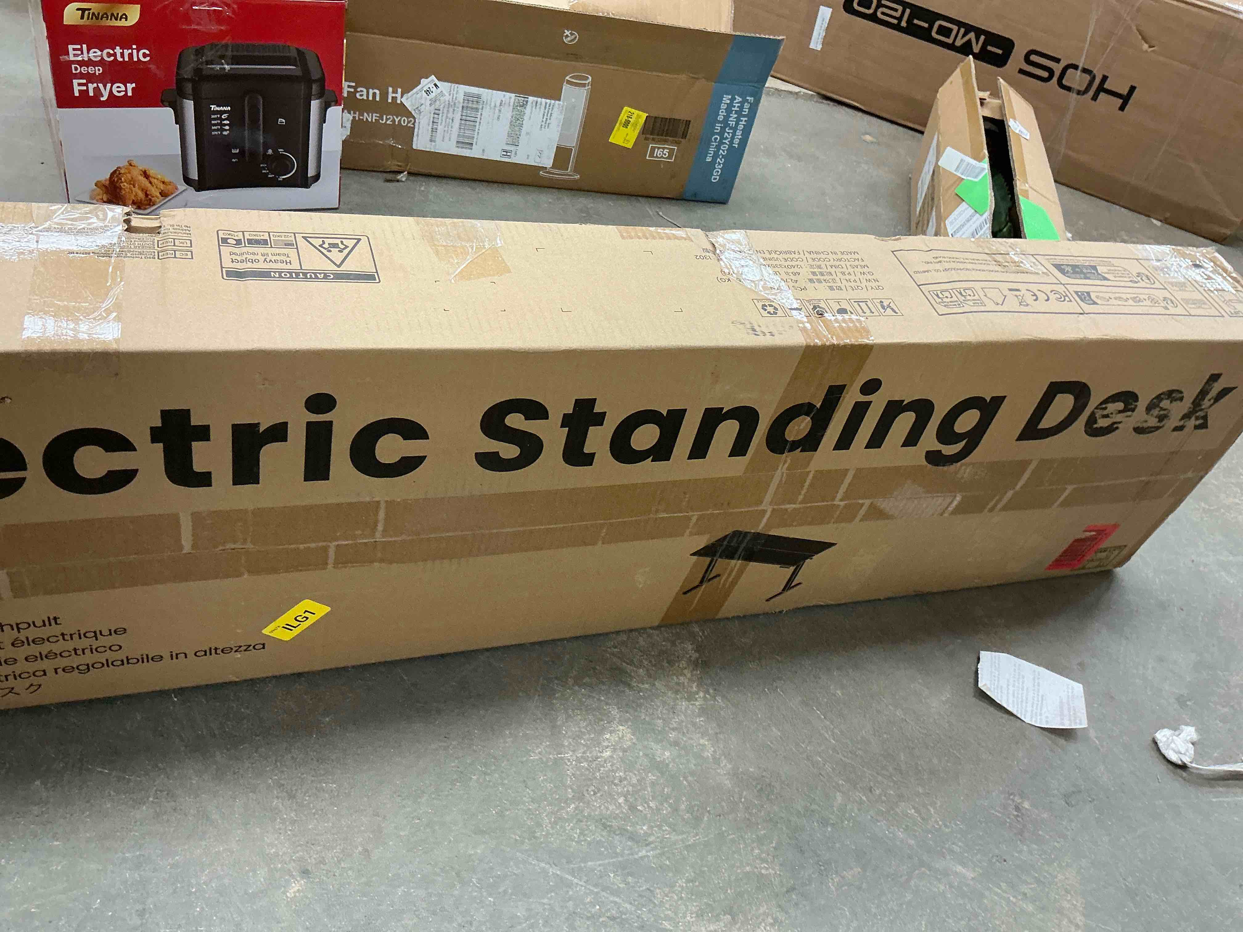 Condition photo showing New/Like New for ErGear Height Adjustable Electric Standing Desk, 47.2 x 23.6 Inches Sit Stand up Desk, Memory Computer Home Office Desk with Two-Piece Desktop (Black)
