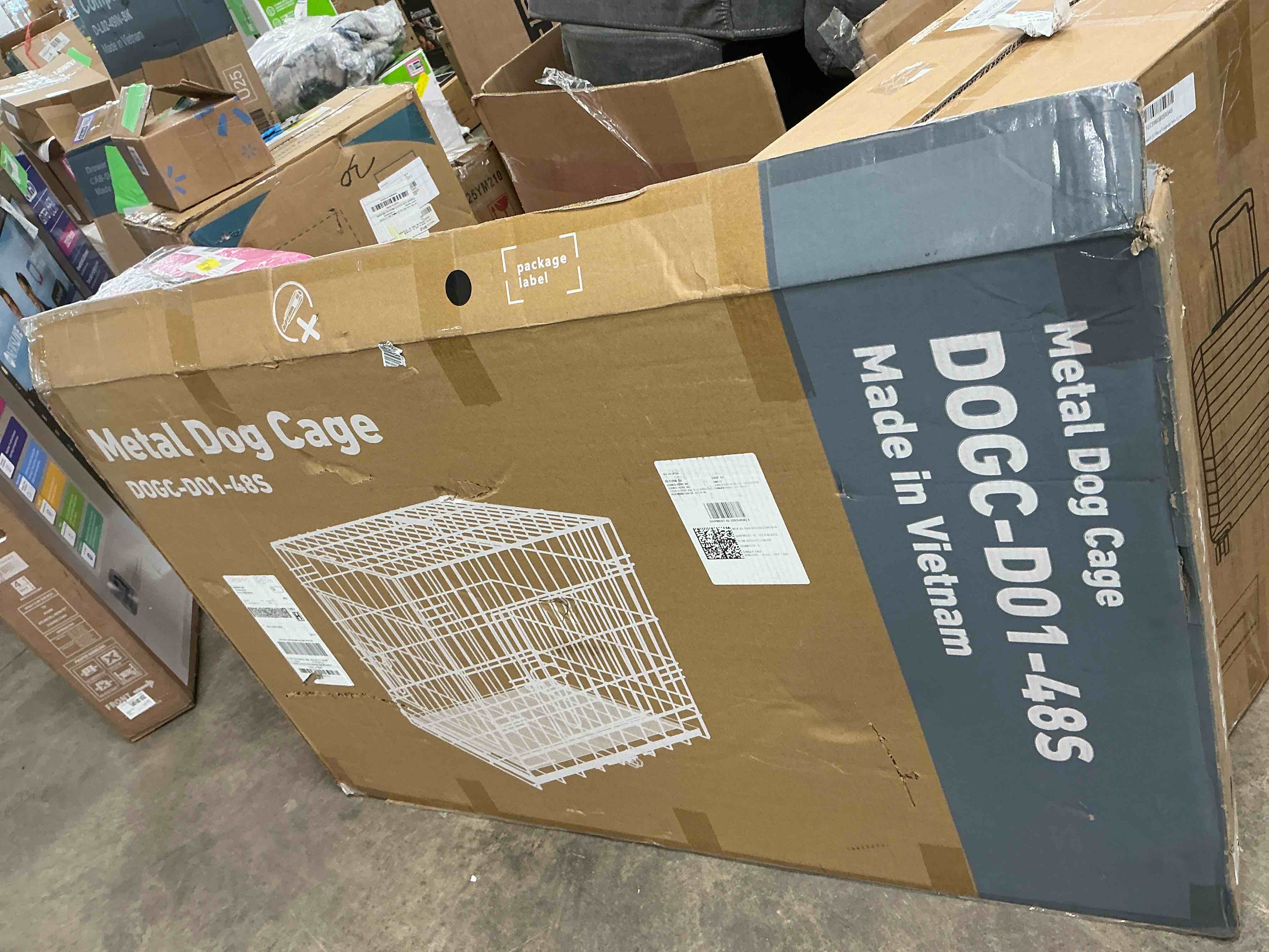 Condition photo showing New/Like New for CONCETTA 48 inch Double-Door Folding Dog Crate, Portable Small Cage with Divider, Leak-Proof Tray