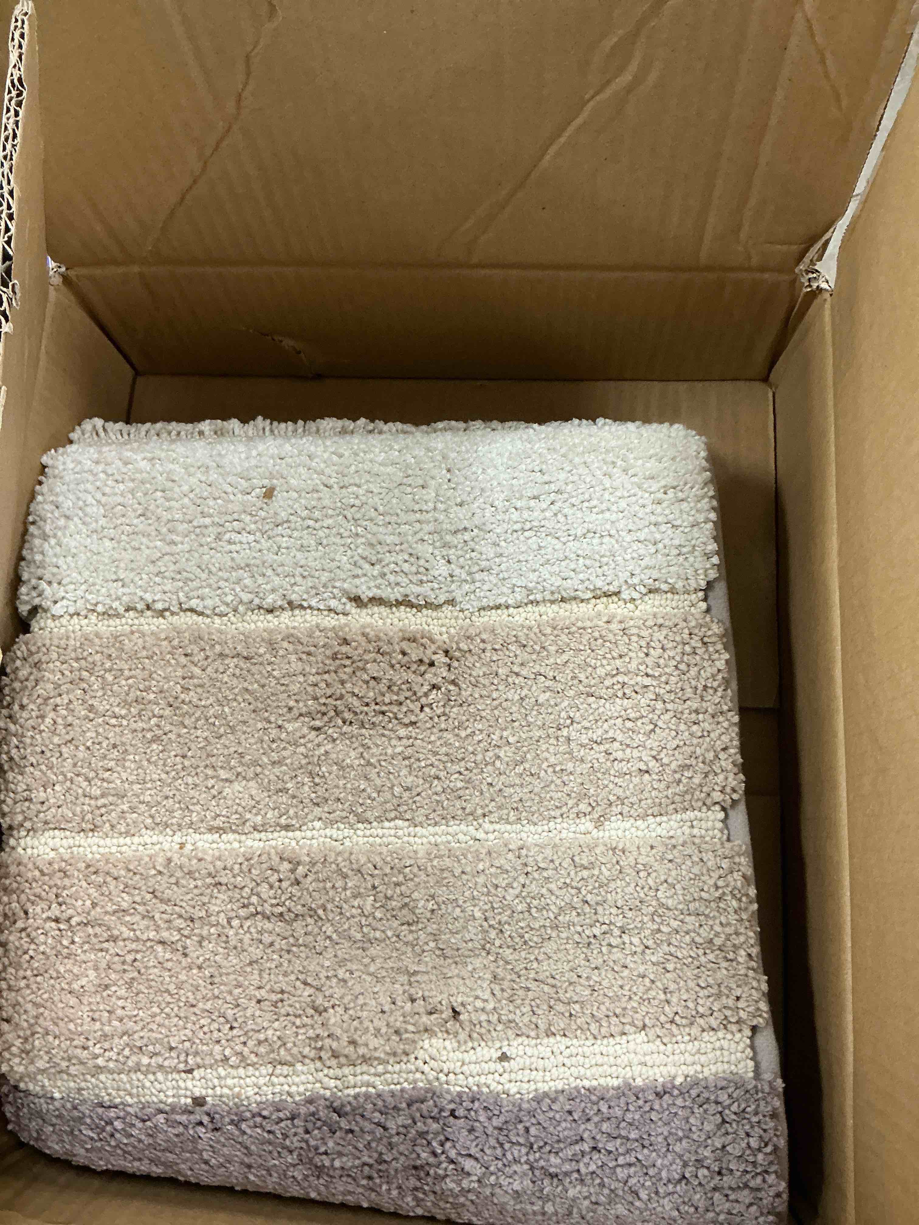 Condition photo showing Good Condition for OEAKAY Bath Mat Bathroom Rug Absorbent Non-Slip Washable Shower Floor Mats Carpet 24"x35",Brown Beige and White