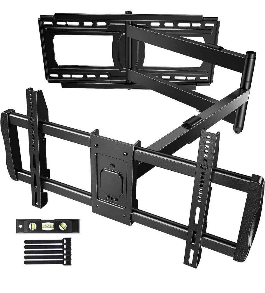 mountftv full motion long arm tv wall mount for 42-90 inch tvs  corner articulating tv mount bracket with 42.72 inch long arm extension  swivel and tilt  max 800x400mm  holds up to 150 lbs