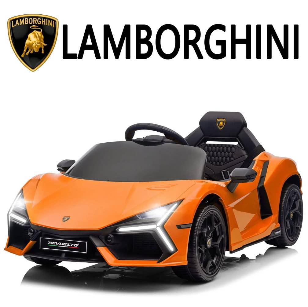 ubesgoo 12v powered ride on car  licensed lamborghini revuelto electric ride on toys for toddlers kids  remote control  orange