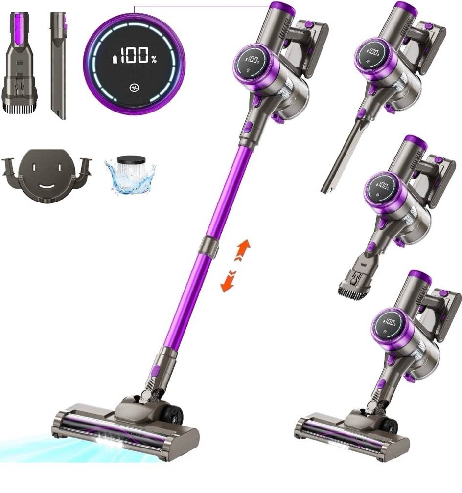 kanfuaq cordless stick vacuum cleaner 38kpa 50mins 2200mah lightweight for home pet hair carpet hard floor