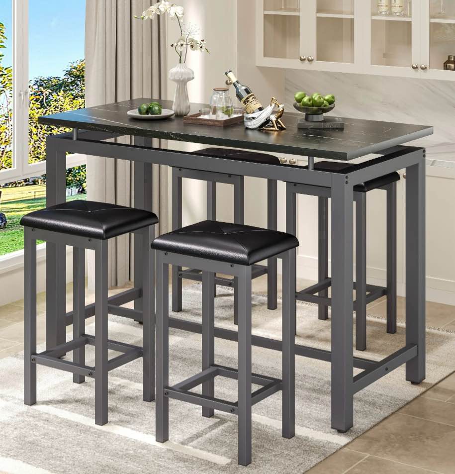 Counter Height Table,  Breakfast Bar Table, Minimalist Dining Table , Wood Top Pub Table  for Kitchen Apartment Bistro - Space Saving ( Table Only )