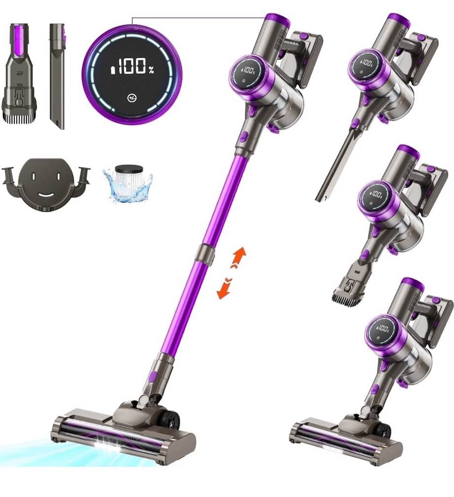 kanfuaq cordless stick vacuum cleaner 38kpa 50mins 2200mah lightweight for home pet hair carpet hard floor