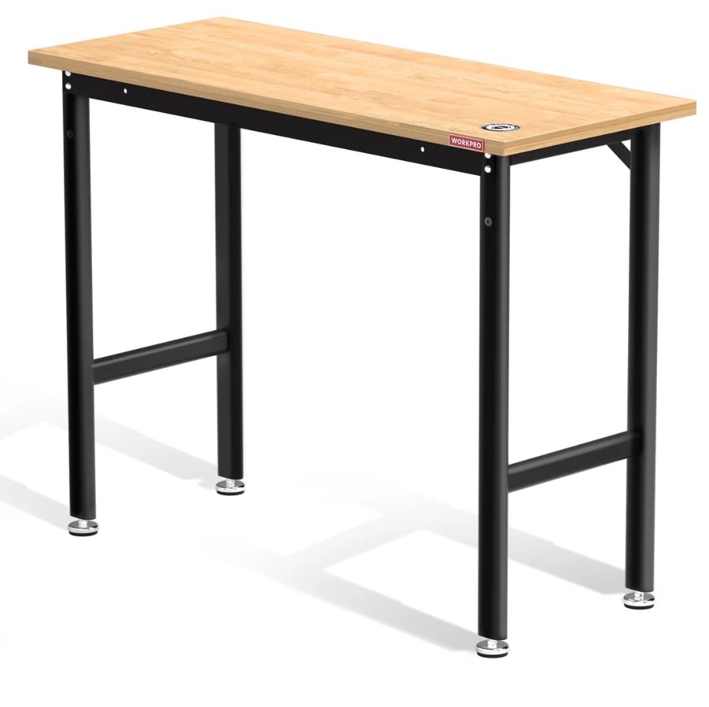 workpro 48 x20  garage workbench with leveling foot 1200 lbs load capacity work benches for garage  workshop  office  home  woodworking