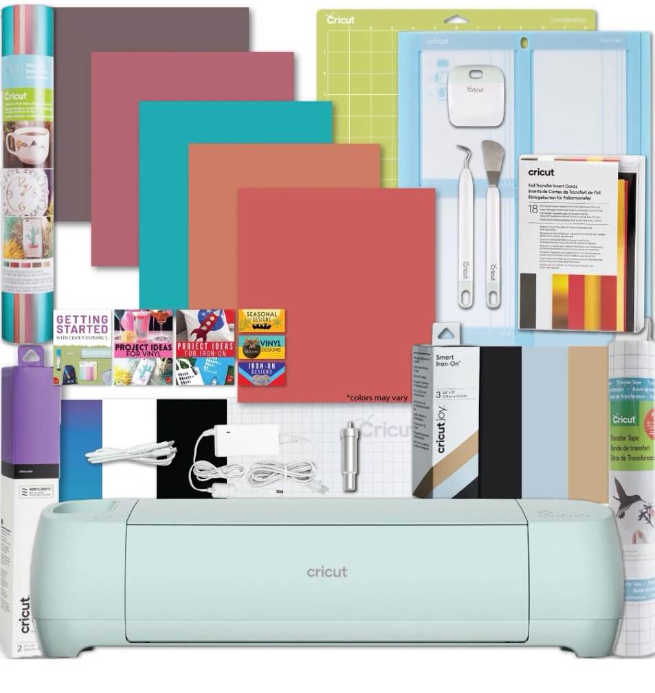 cricut explore 3 craft cutting machine with ultimate sampler bundle, vinyl & iron-on