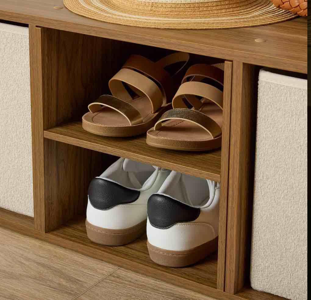 mainstays cube storage h inserts, set of 2, warm walnut