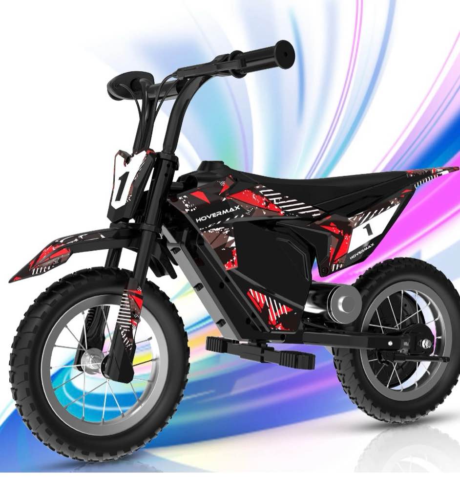 hovermax electric dirt bike  150w electric motorcycle 10mph max speed  ride on toys motocross for kids