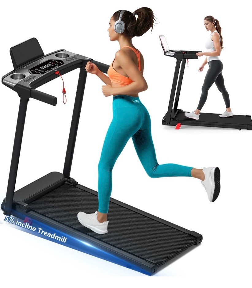 tomile foldable electric treadmill for home, 3.0 hp portable treadmill with incline for running exercise, 300 lb capacity