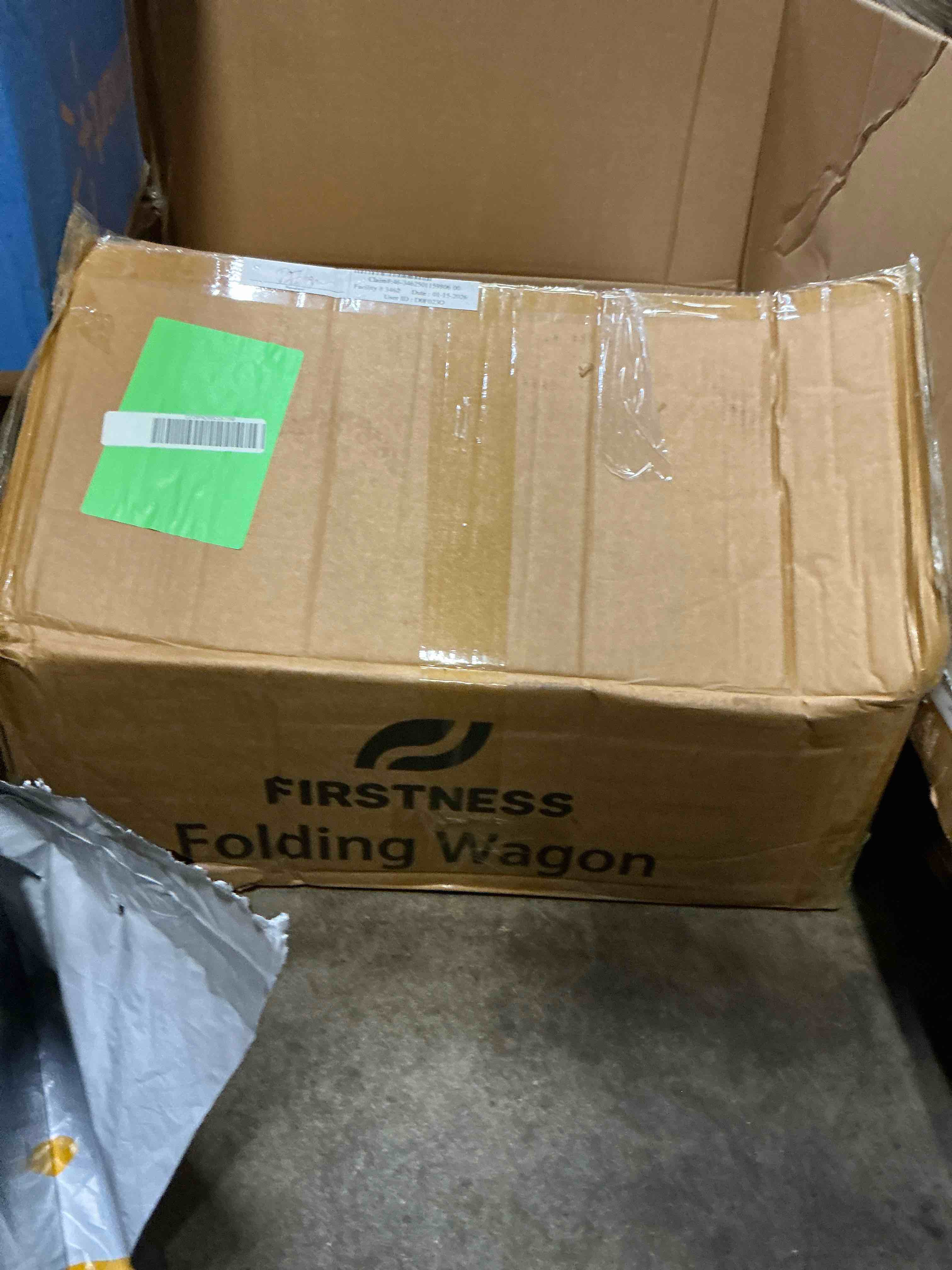 Condition photo showing New/Like New for Firstness Collapsible Wagon Cart with Tabletop, 385 lbs Heavy Duty Utility Garden Wagon for Camping, Beach, Picnic, Sports, Shopping & Grocery, Black