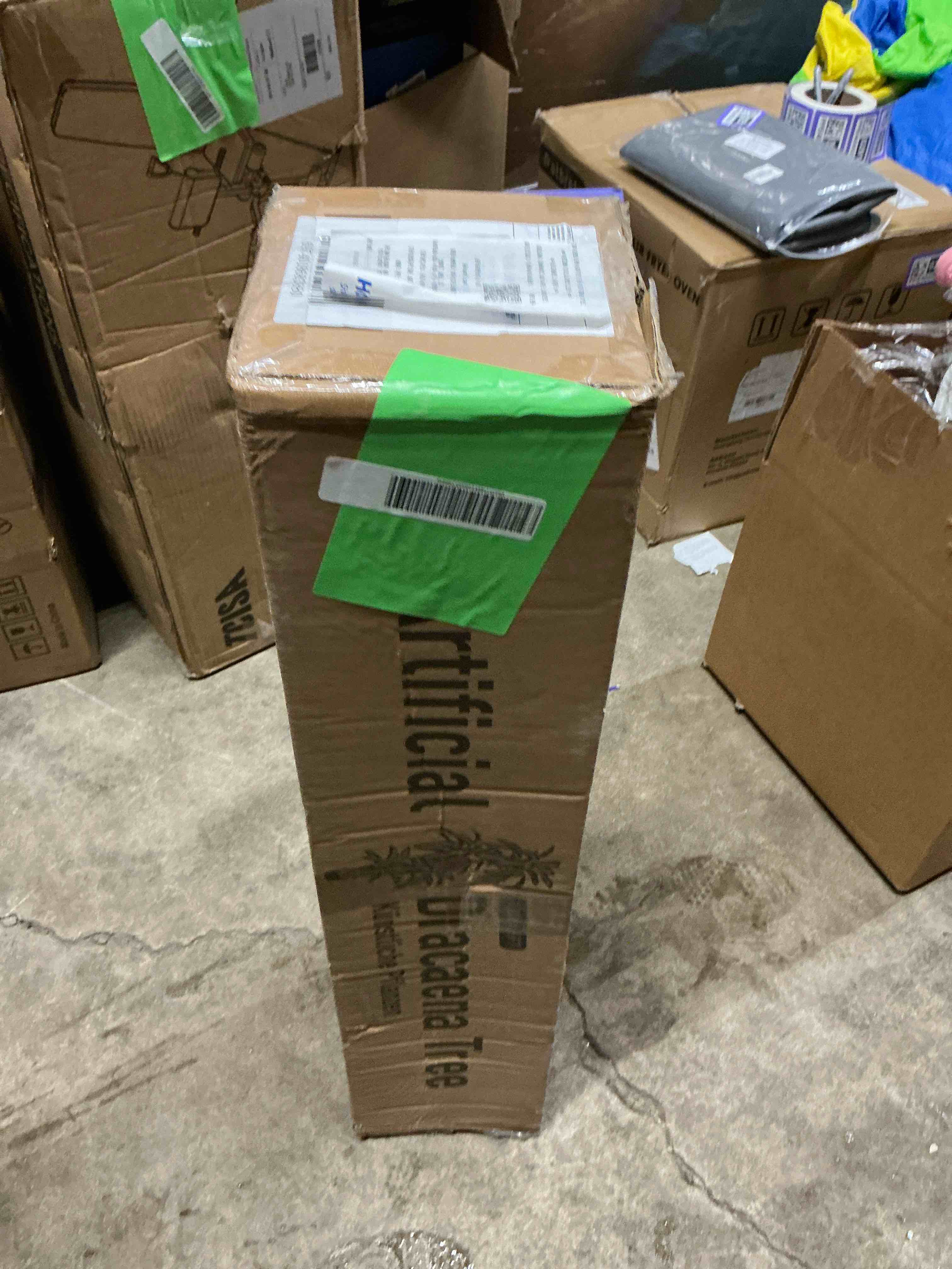 Condition photo showing New/Like New for Artificial Plants, 6ft Fake Dracaena Tree in Black Plastic Pot, Faux Plants Indoor Outdoor Decor, Silk Plants for Home Decor Office Porch Patio Perfect Housewarming Gift