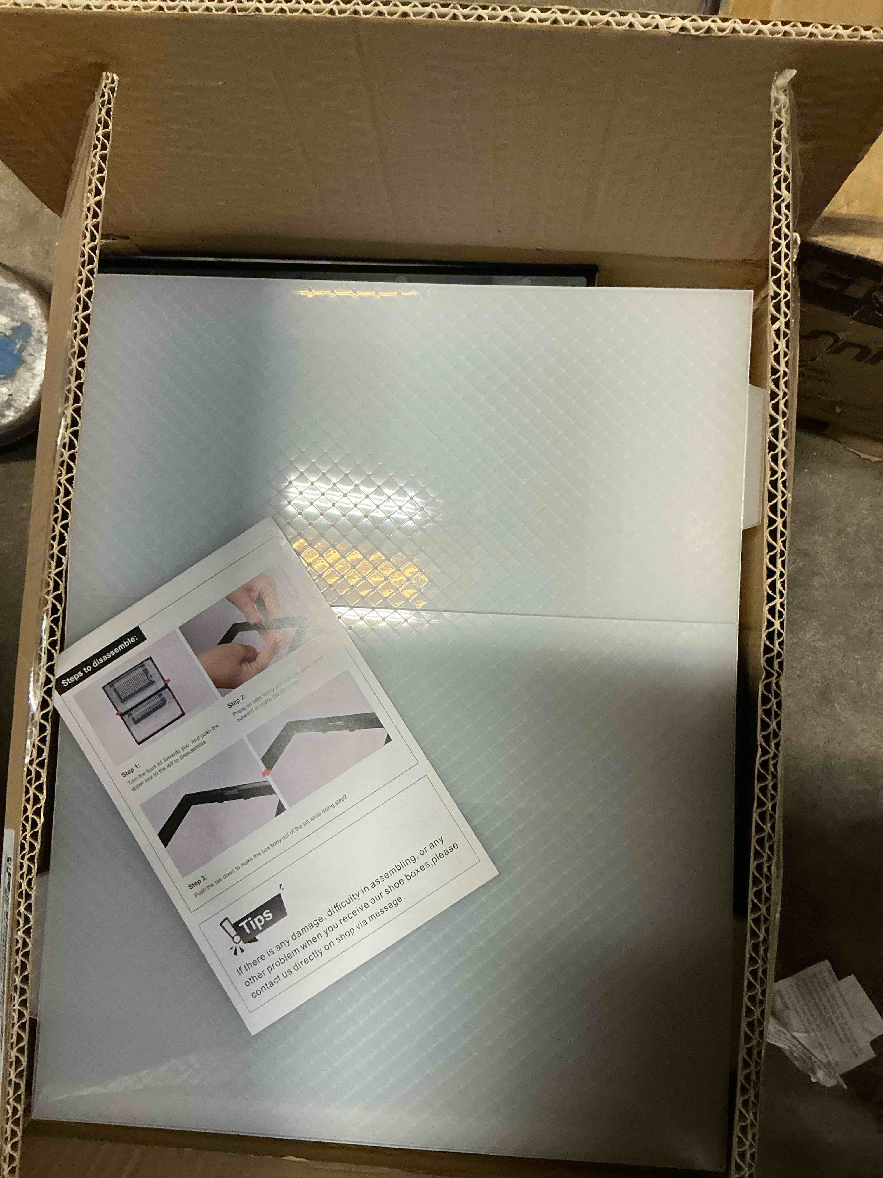 Condition photo showing New/Like New for JakMean Clear Shoe Storage Boxes, 18 Pack Stackable Shoe Storage Organizers, Sneaker Storage Bins for Entryway,Closet,Fit Size 11