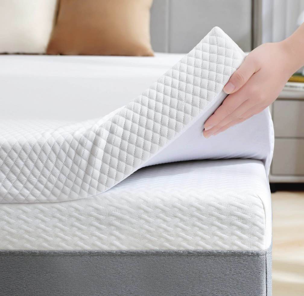 BDEUS 2 Inch Gel Memory Foam Mattress Topper, Cool Gel Infused Foam Bed Topper, Pressure Relief, Removable Soft Cover, Full Size