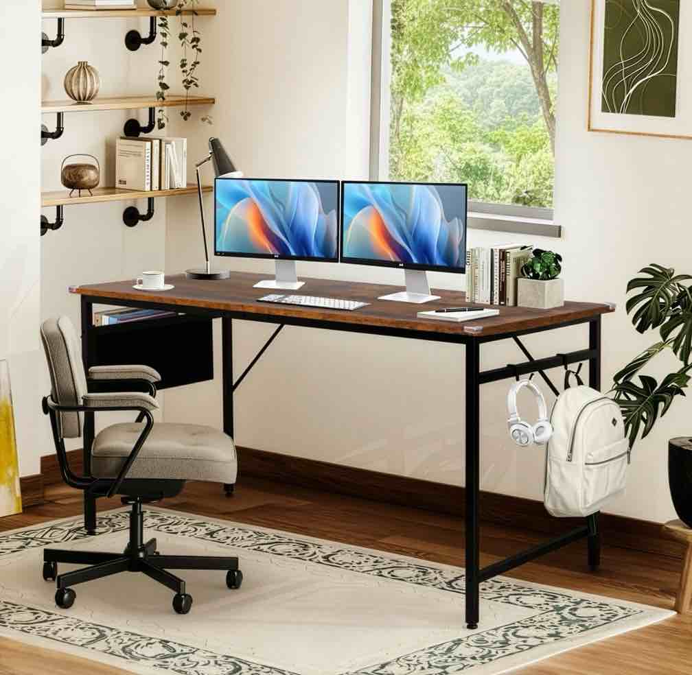 Ktaxon 63" Wood Computer Desk PC Laptop Study Table Workstation Home Office Furniture, Retro