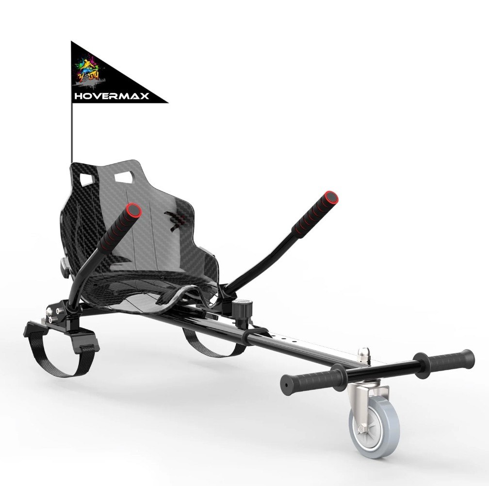 EVERCROSS Hoverboard Go Kart  Hoverboard Seat Attachment with Adjustable Frame Length for 6.5  8  10  Hoverboard  Suitable for Kids & Adults  Black