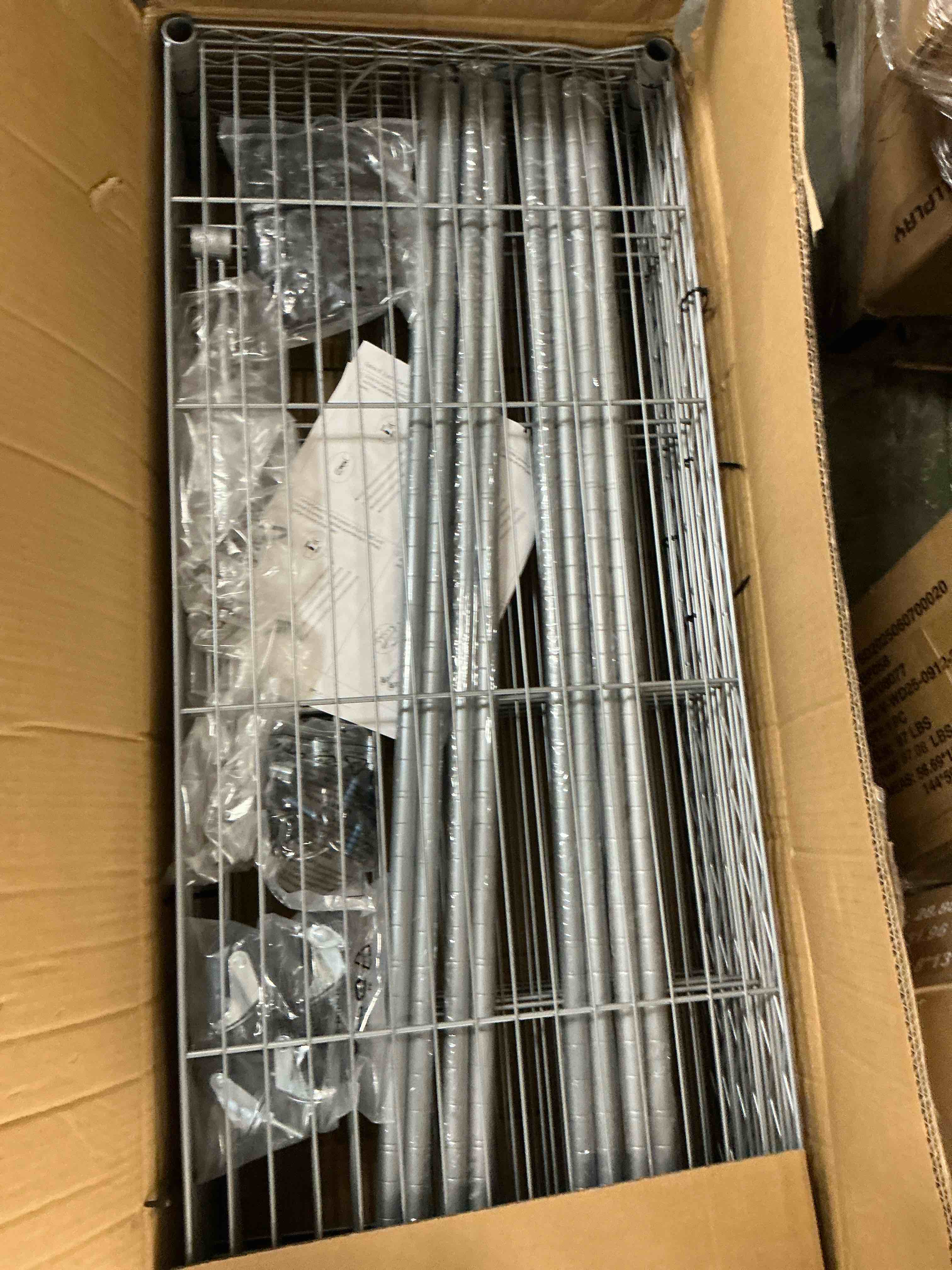 Condition photo showing New/Like New for Ktaxon 6 Tier Wire Shelving with Wheels 2400LBS Capacity,  Heavy Duty Storage Rack for Home Garage, 46"W x 18"D x 82"H Adjustable Shelves, Silver