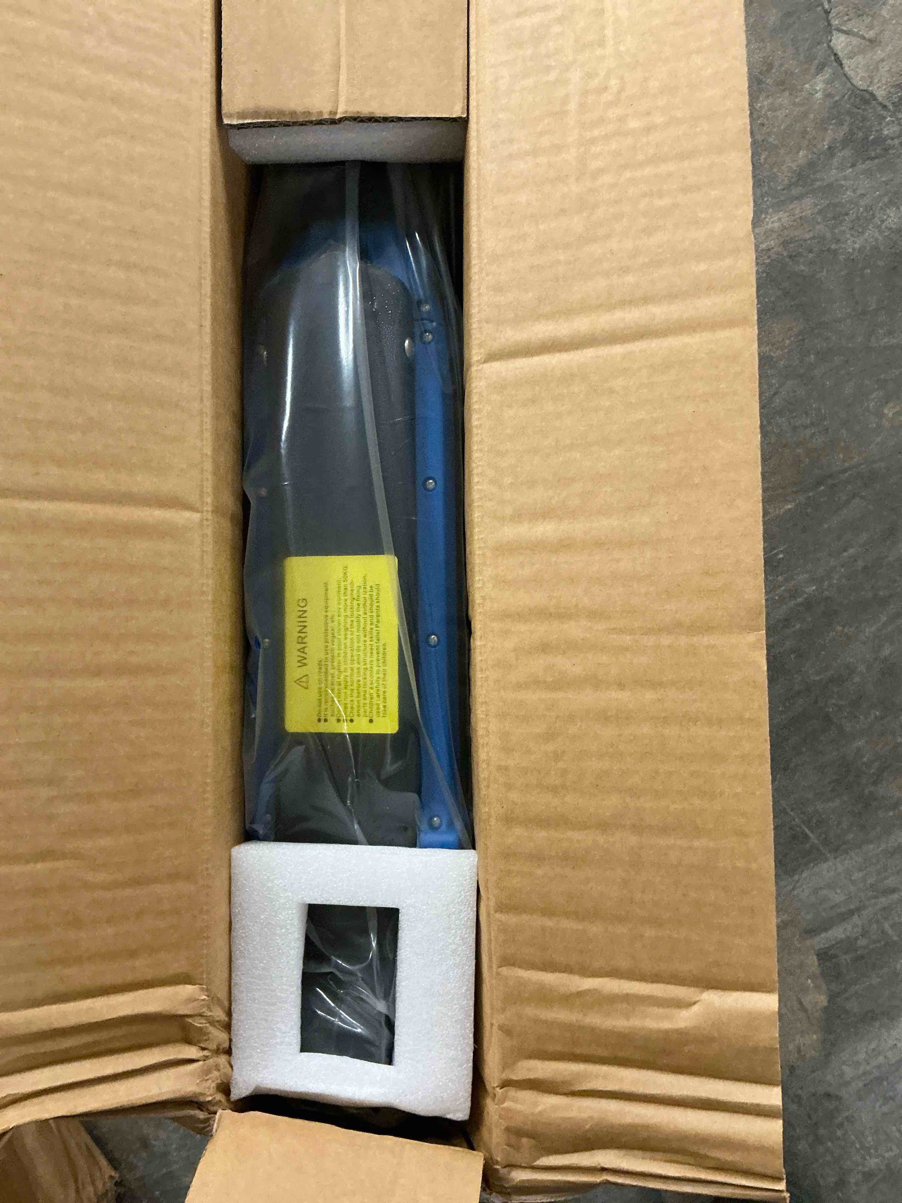 Condition photo showing New/Like New for Electric Scooter for Kids Ages 6-12, Blue Powered E Scooter with Colorful LED Lights, Foldable Electric Scooter with 3 Adjustable Height, Anti-Slip Handlebar, 60W Motor,Max 5Mile & 3Mph,up to 132lbs