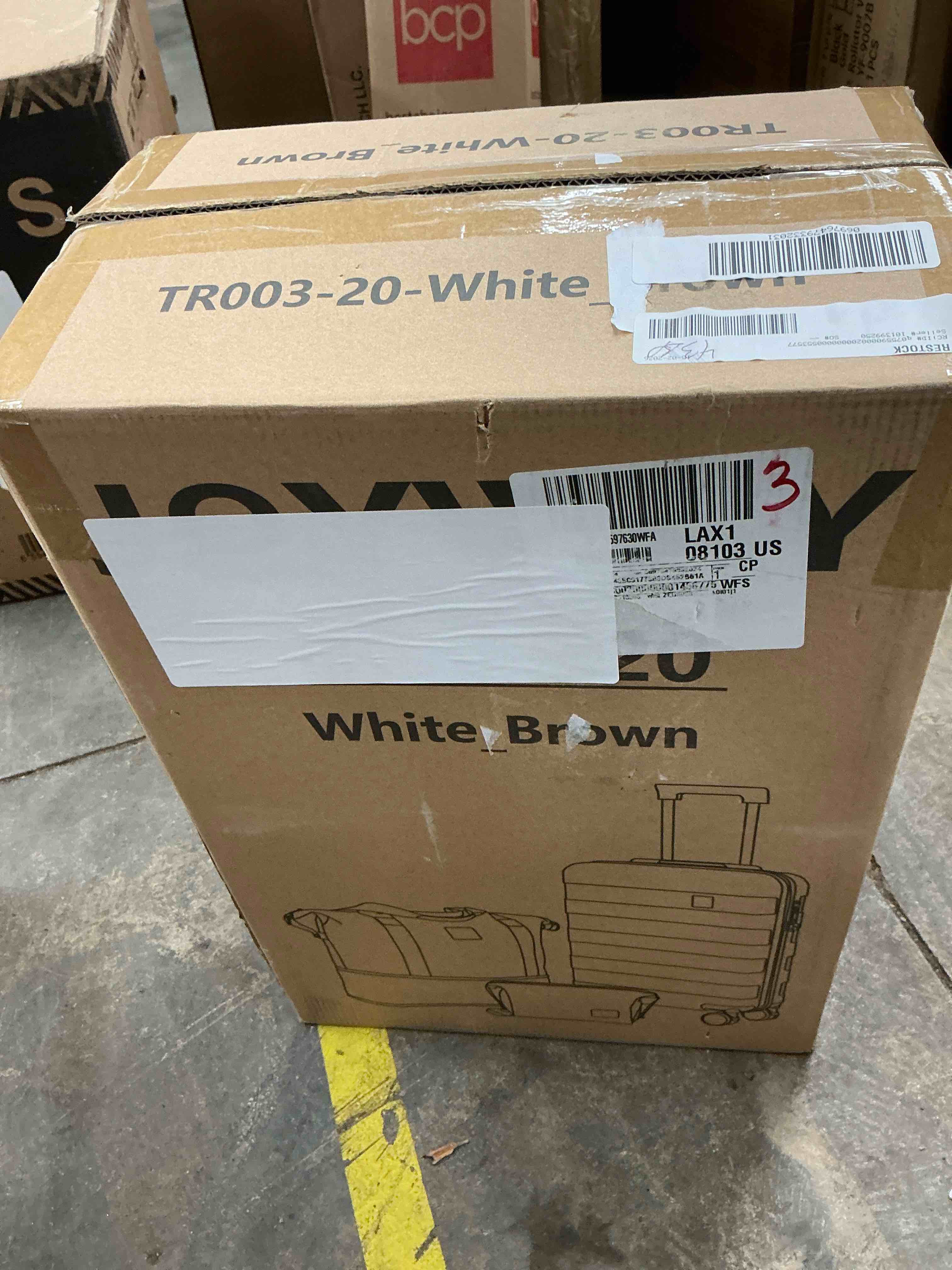 Condition photo showing New/Like New for Joyway 3-Piece Luggage Set 20-Inch Carry-On Suitcase with Spinner Wheels TSA Lock Travel Duffel Bag and Toiletry Bag Hardside Lightweight Luggage Beige