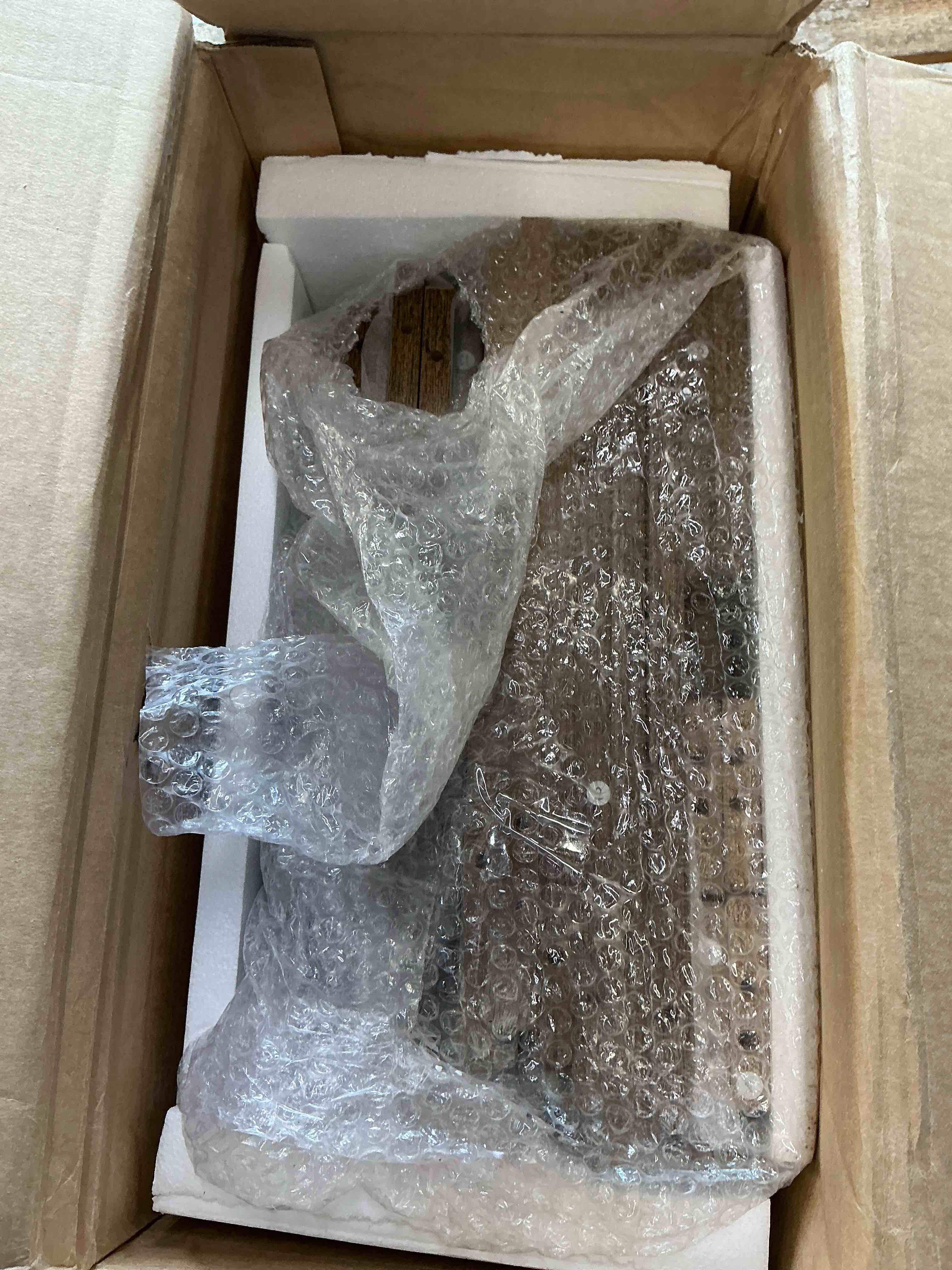 Condition photo showing New/Like New for VINGLI 58-in Electric Fireplace TV Stand with Adjustable Shelves and Remote Control Included ( 2 Boxes For Pick Up )