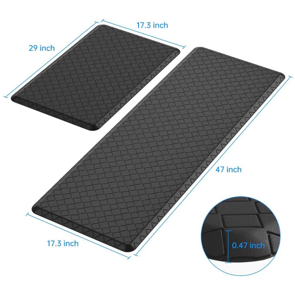 Condition photo showing Good Condition for GPED Kitchen Mat Set,2 PCS Cushioned Anti-Fatigue Kitchen Rug, Waterproof Non-Slip Kitchen Floor Mat,Ergonomic Comfort Rug Standing Mat for Kitchen,Home Floor,Office, Laundry(17.3"×29"+17.3"×47")