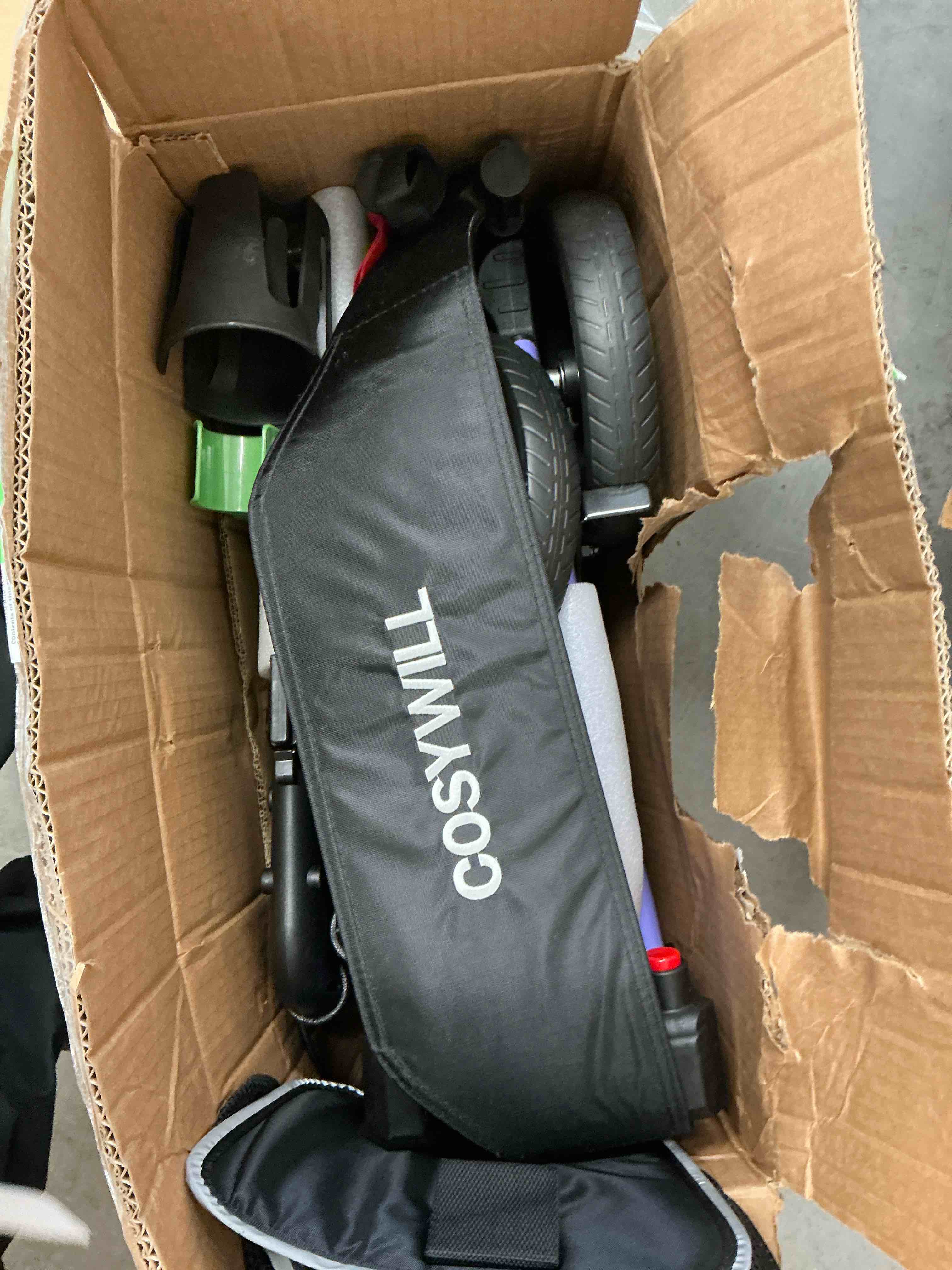 Condition photo showing New/Like New for COSYWILL Walker with Seat,Foldable Rollator Walker,10" Wheels,Height Adjustable,Removable Back Support, 300 lbs,Purple