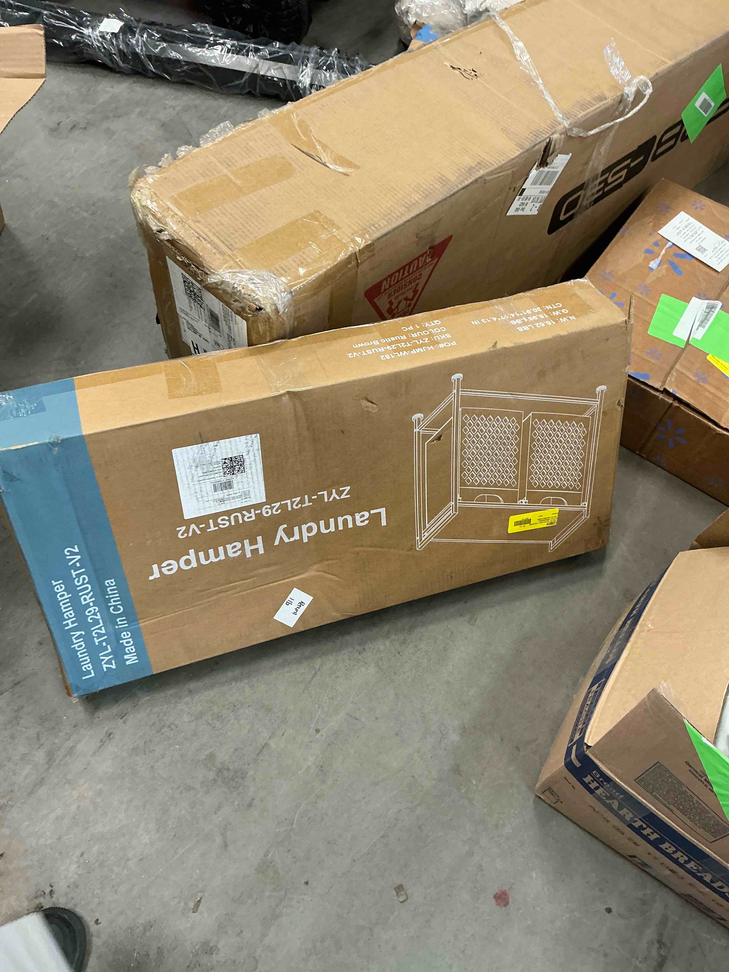 Condition photo showing New/Like New for edx Laundry Hamper with 2 Pull-Out Removable Laundry Bags Clothes Sorter with Shelf and Wheels(Adjustable feet)  2 x 11.2 Gallons (42.5 Liters) for Laundry Rooms  Bathrooms and Dorms