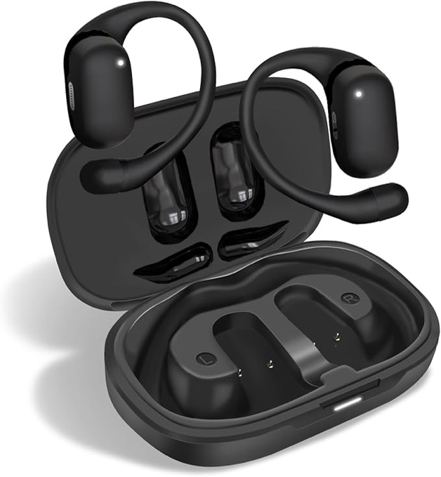 Open Ear Wireless Headphones- Open Ear Earbuds with 20hrs Playtime, Wireless Charging Case,Headset with HiFi Sound Quality, Lightweight Earphones for Running Sports Gaming Phone Laptop