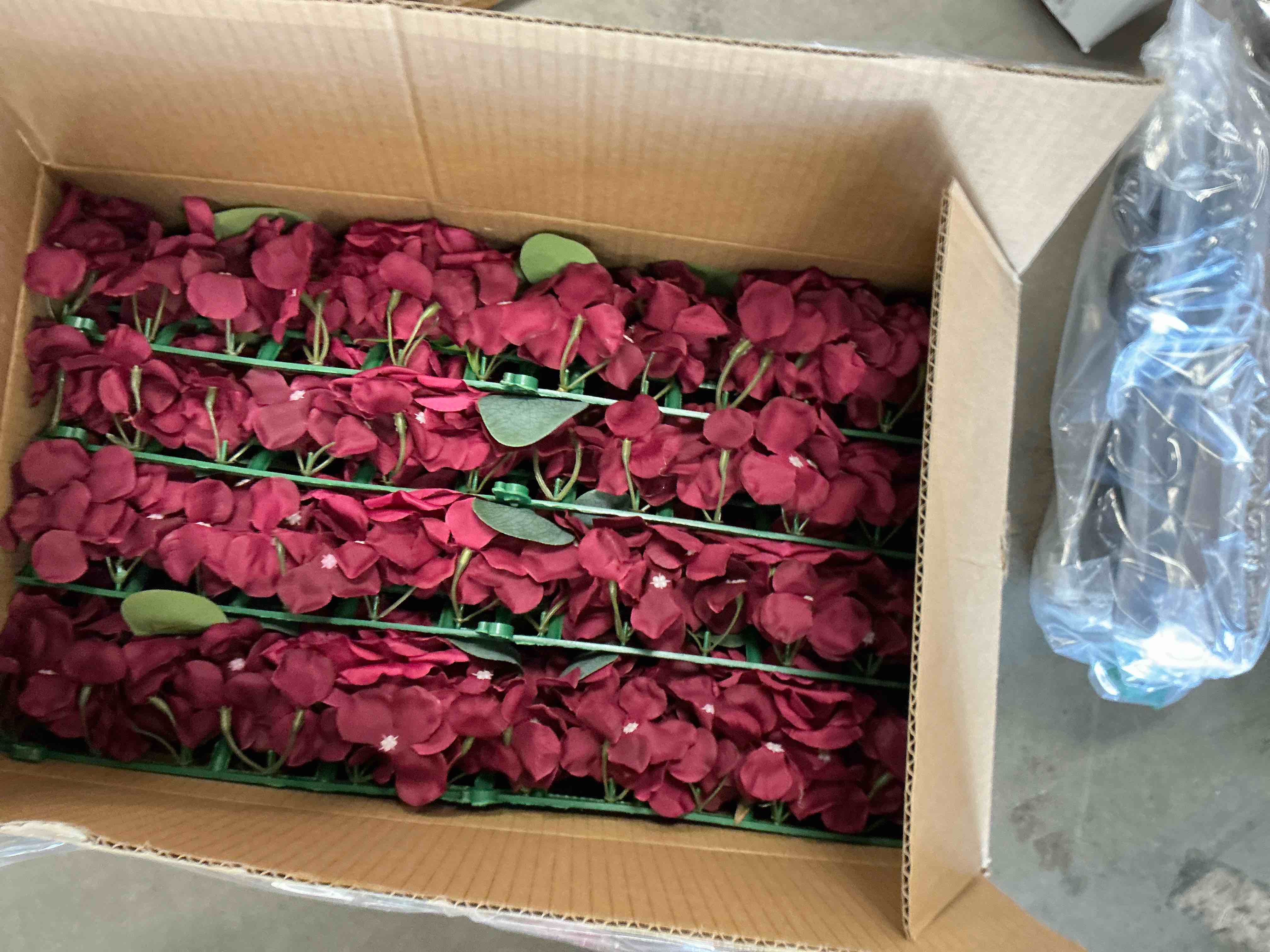 Condition photo showing New/Like New for Christmas Artificial Flower Wedding Arch Decorations, 19.7 inch Floral Centerpieces for Party Bridal Shower Event Table Wall Arrangement (Burgundy, Pack of 4 Flower Arrangement) Burgundy Pack of 4 flower arrangement